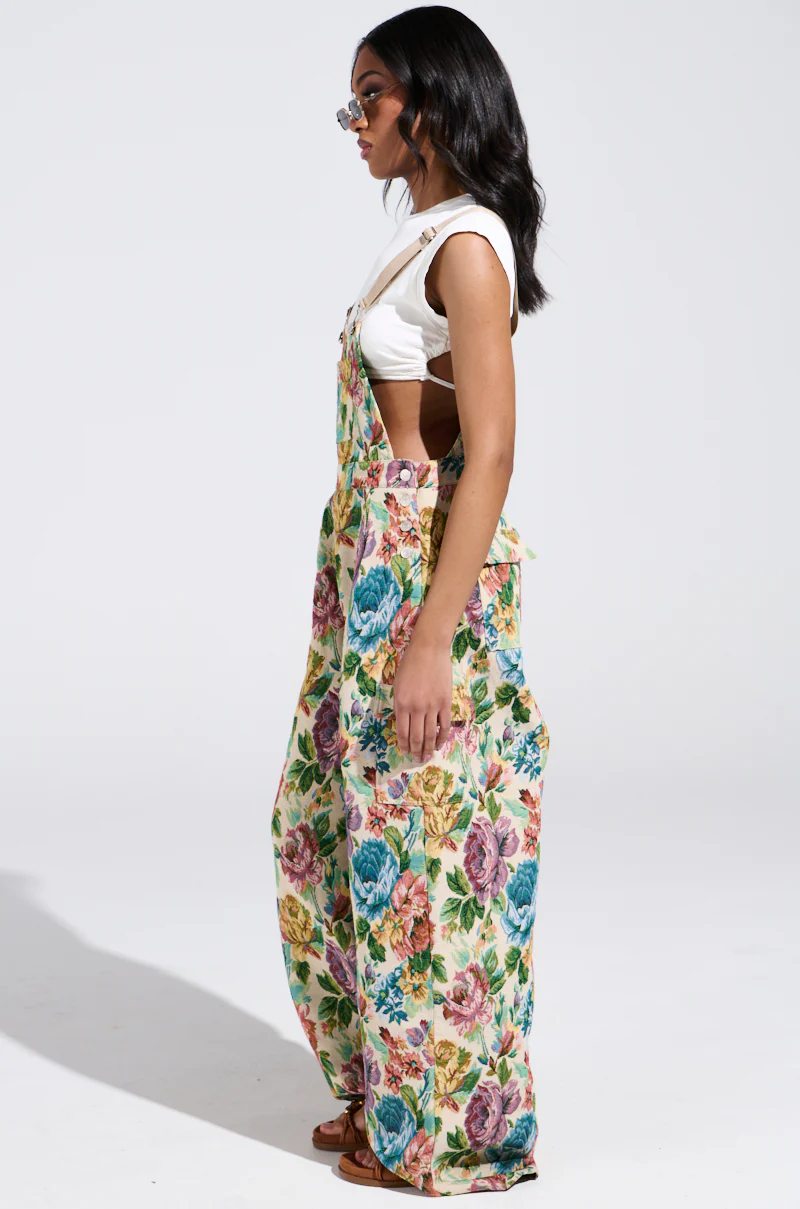 IT'S GIVING VINTAGE TAPESTRY OVERALLS - Image 5