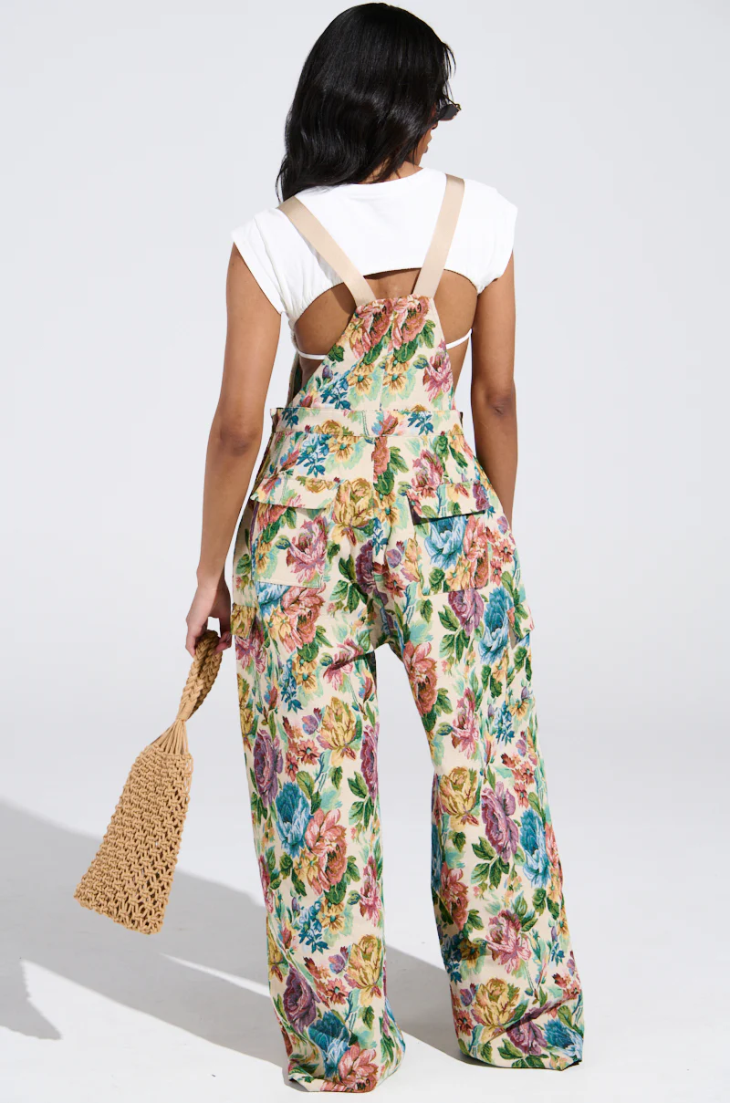 IT'S GIVING VINTAGE TAPESTRY OVERALLS - Image 6