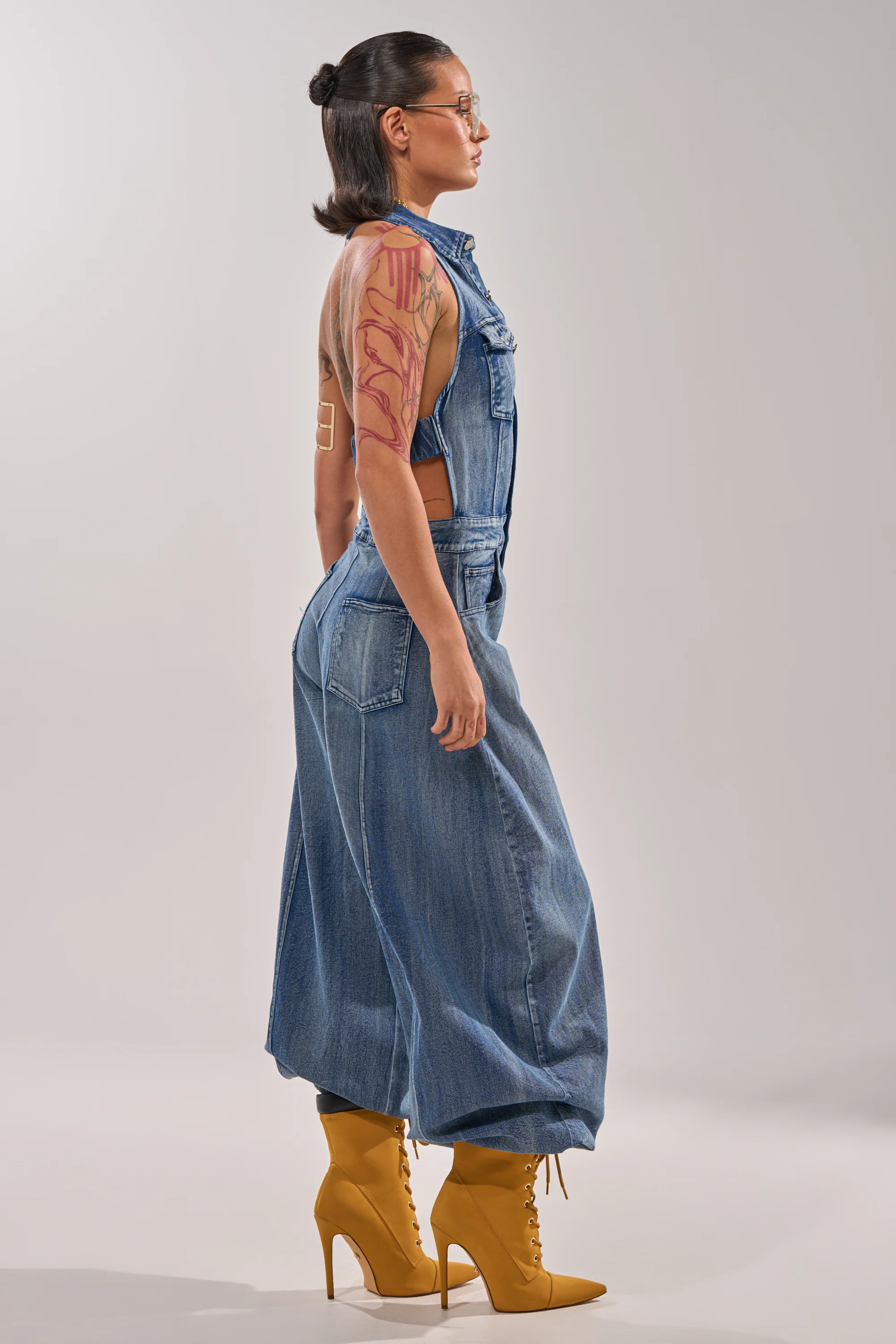 JETSETTER JUMPSUIT IN MEDIUM BLUE DENIM - Image 3