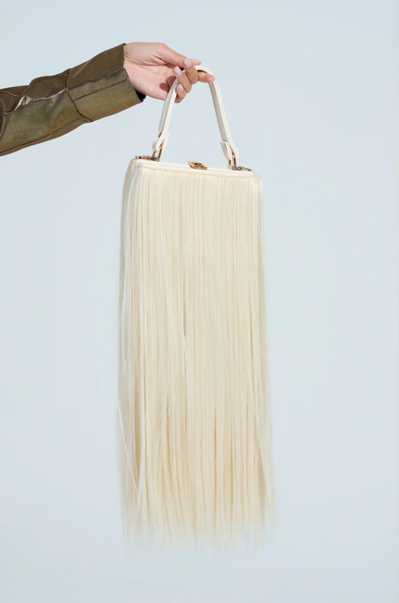 JOSHIE SYNTHETIC HAIR TRUNK PURSE - Image 2