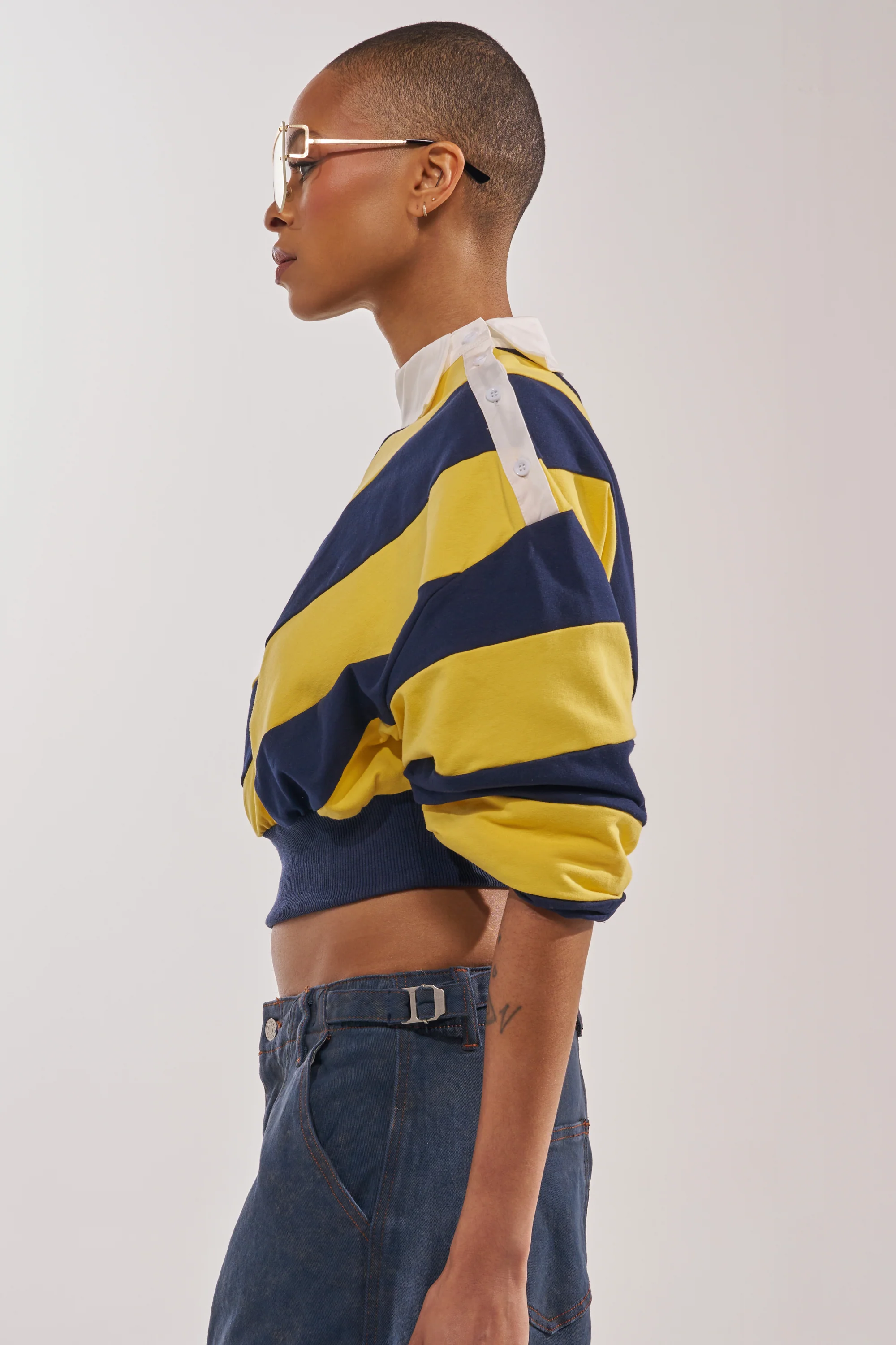 JULIANA STRIPE SWEATSHIRT IN YELLOW - Image 3