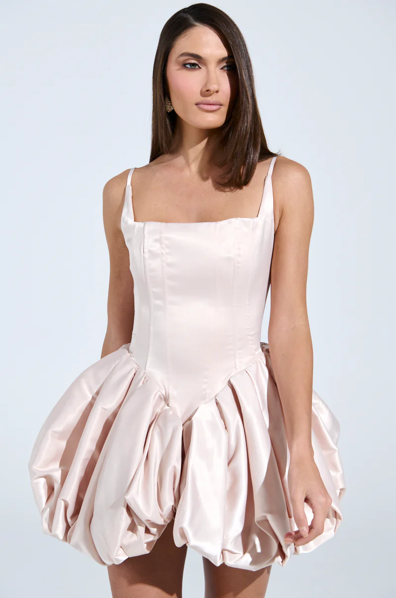 JULIET SATIN MINI DRESS IN LIGHT PINK - Image 2
