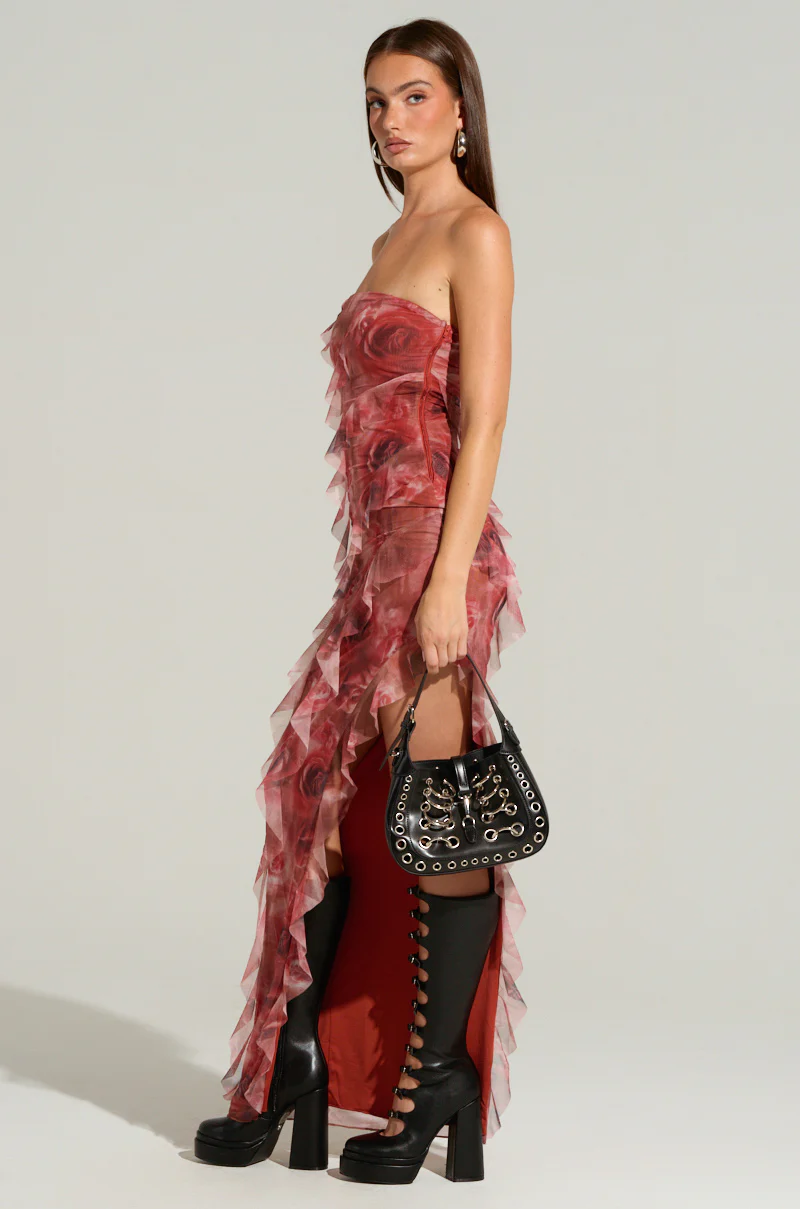 JUST A DREAM FLORAL MESH MAXI DRESS - Image 3