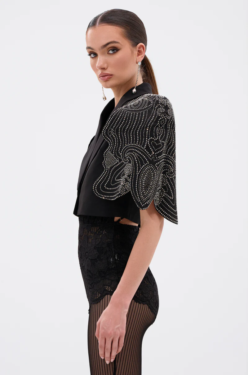 JUST WATCH EMBELLISHED CAPE - Image 3