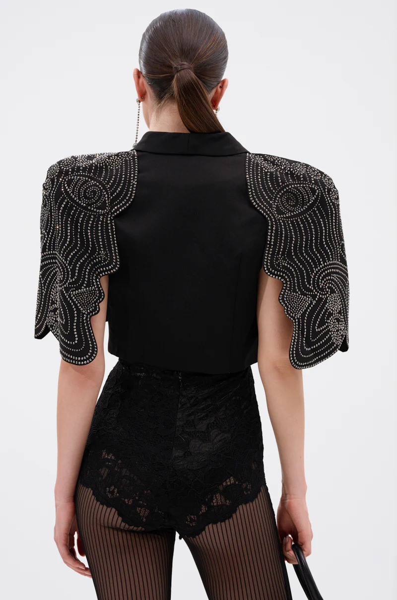JUST WATCH EMBELLISHED CAPE - Image 4