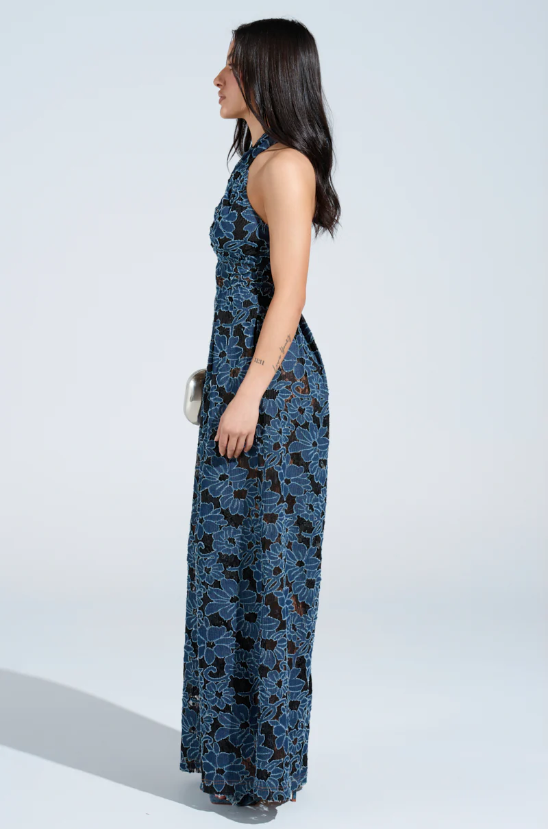 JUSTINA DENIM CUTOUT JUMPSUIT - Image 2