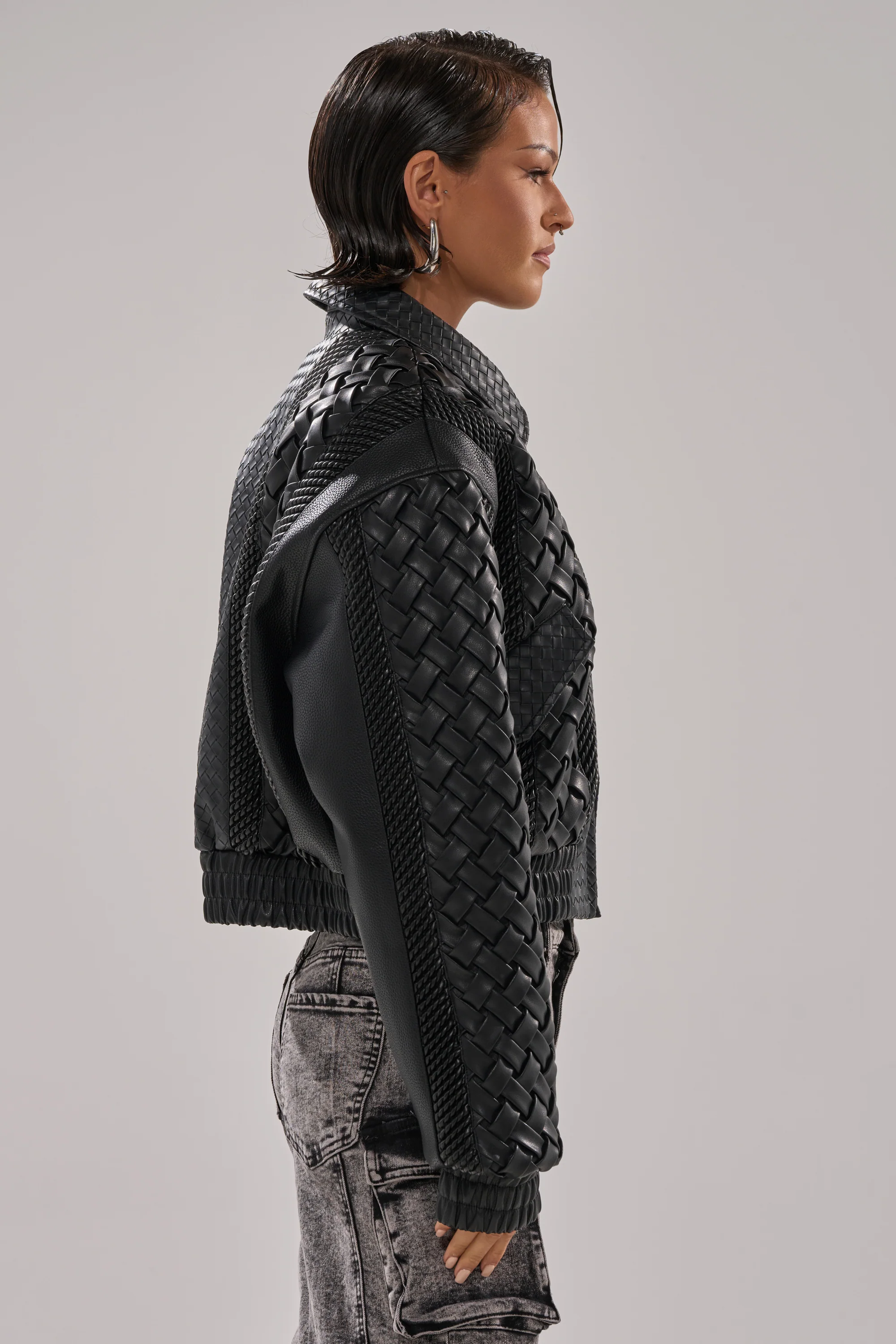 KEEP IT LOWKEY PATCHWORK BOMBER - Image 6