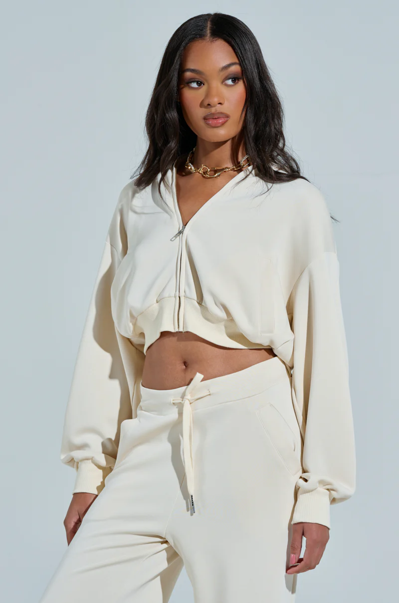 KHOLE RUFFLED ZIP UP SWEATSHIRT - Image 2