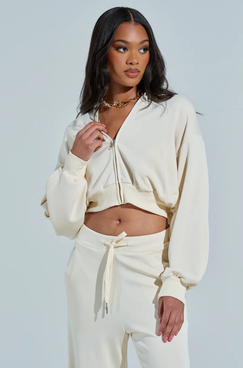 KHOLE RUFFLED ZIP UP SWEATSHIRT - Image 3