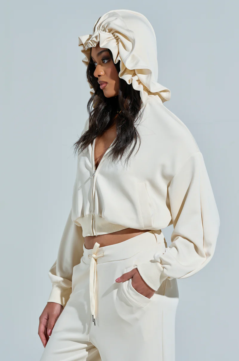 KHOLE RUFFLED ZIP UP SWEATSHIRT - Image 5