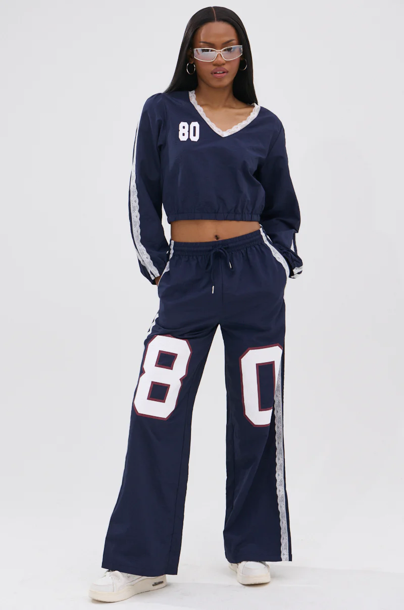LACE TRIM NYLON TRACK PANT - Image 6