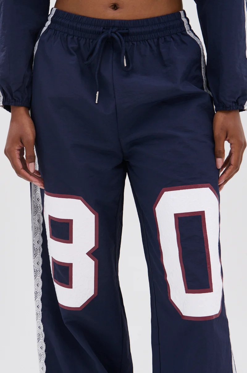 LACE TRIM NYLON TRACK PANT - Image 8