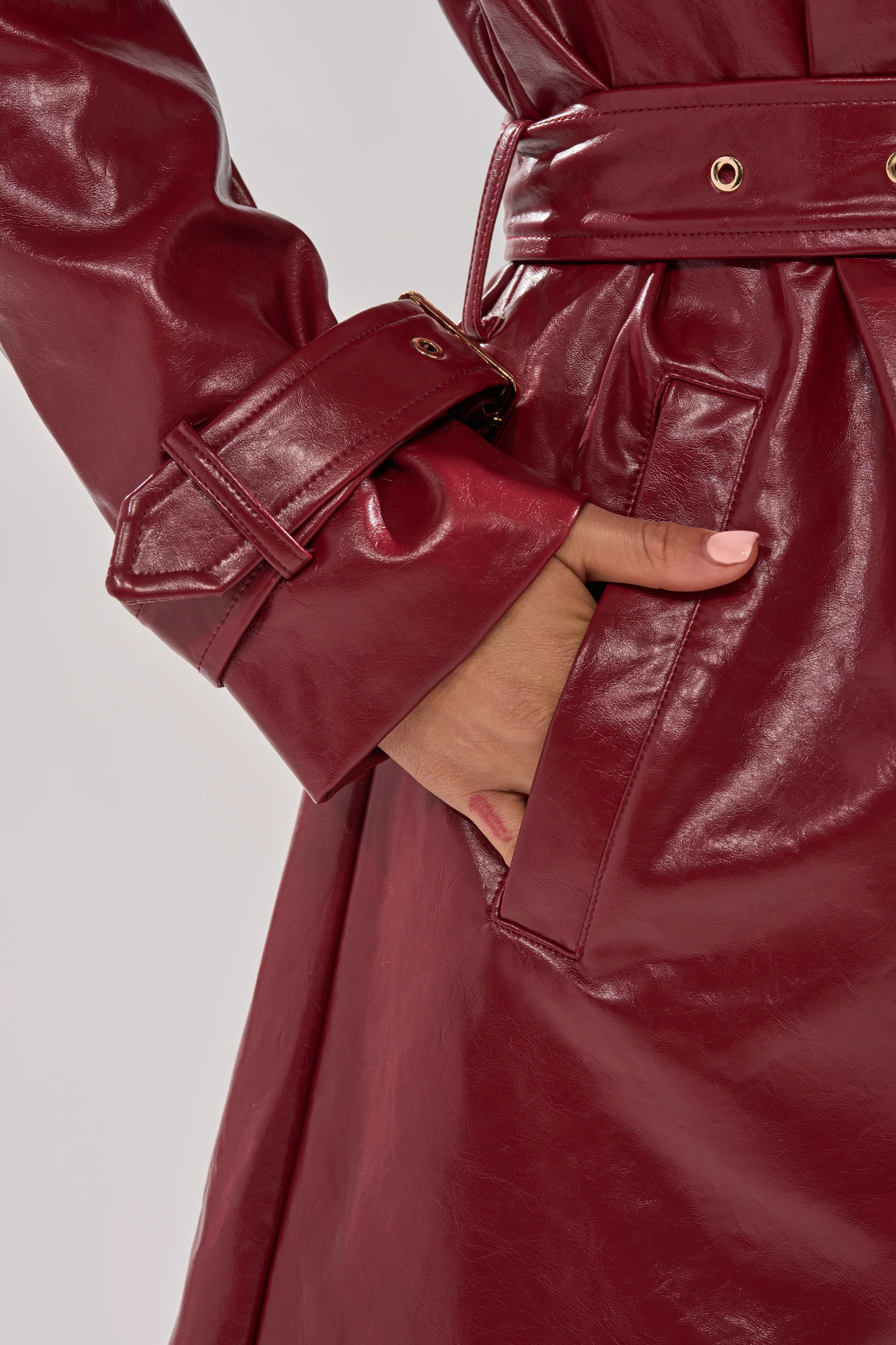 LADY DANGER FAUX LEATHER TRENCH - Image 10
