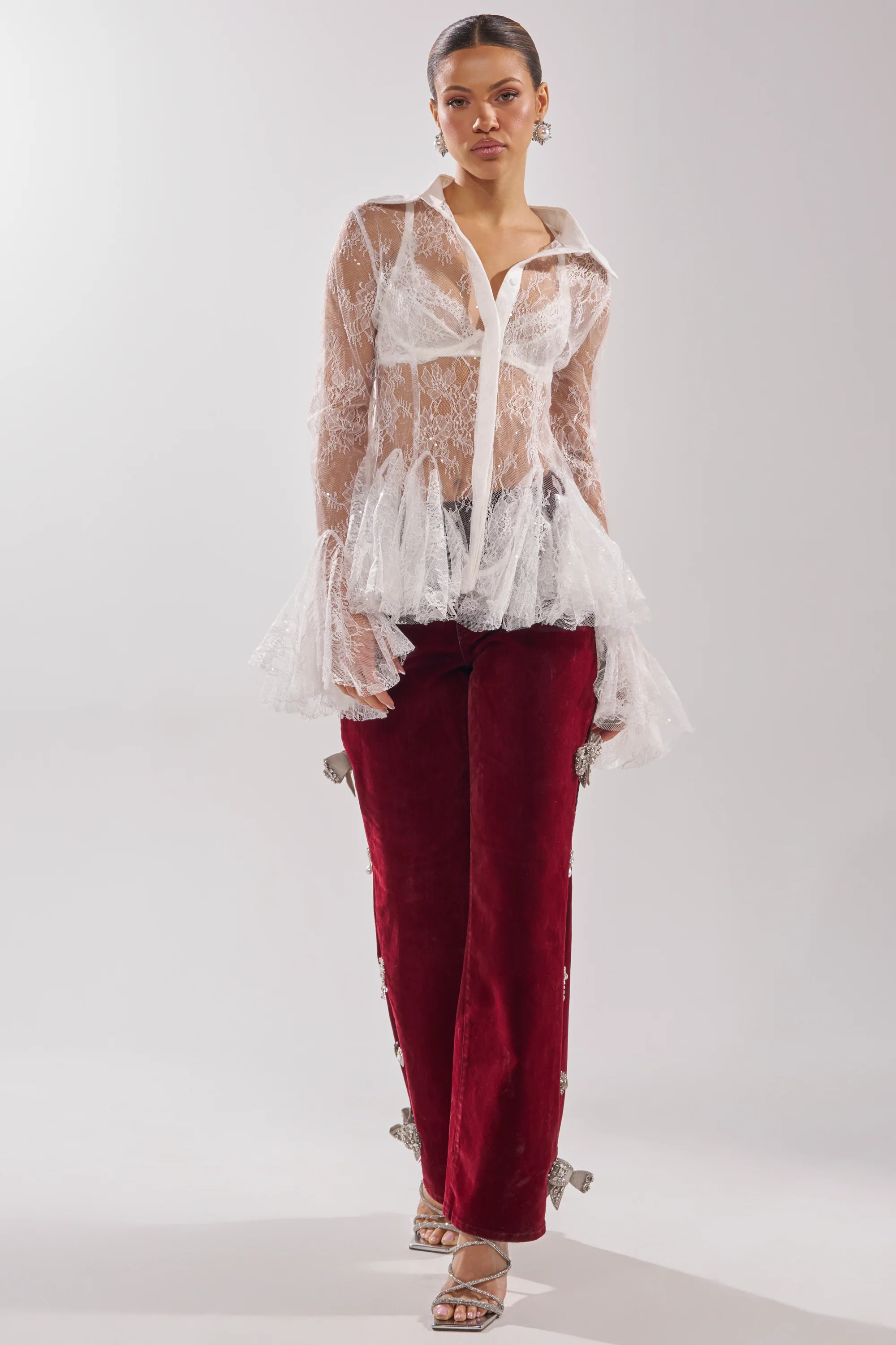 LADY LOVER LACE BUTTON DOWN - Image 8