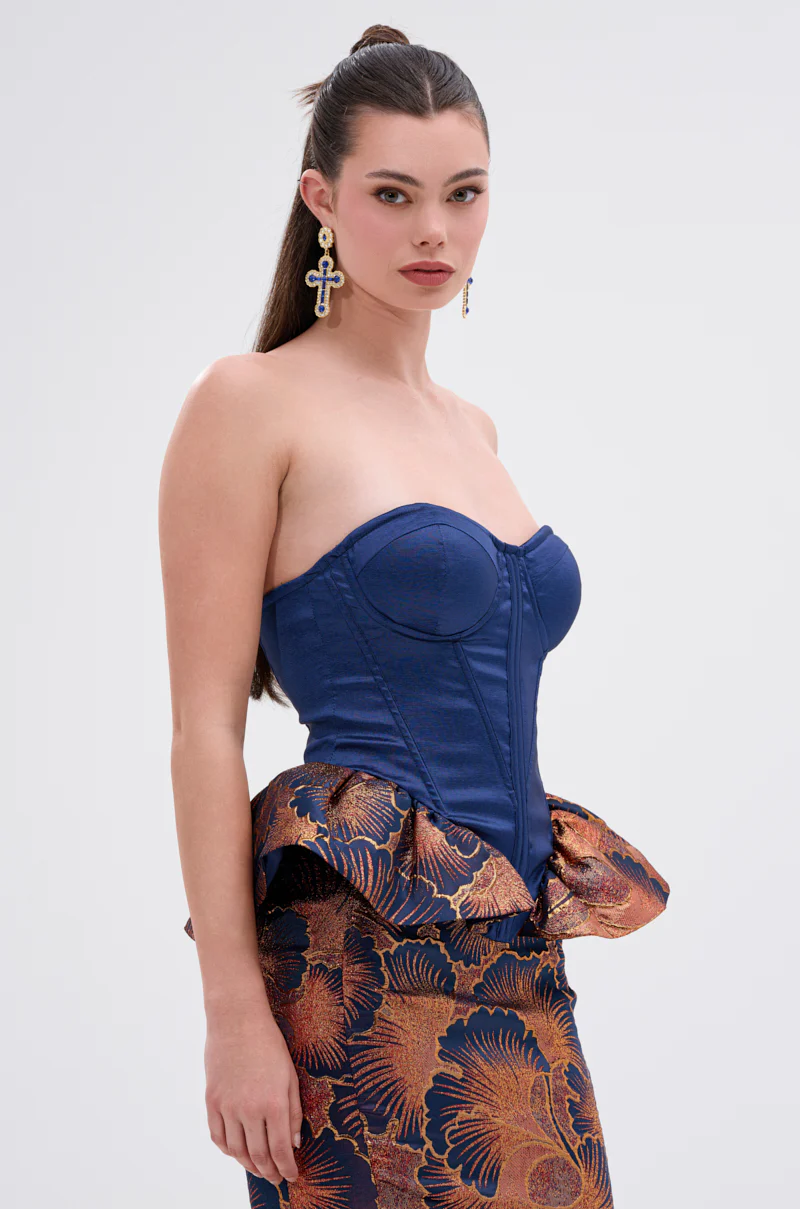 LADY LUX PEPLUM BROCADE CORSET TOP - Image 2