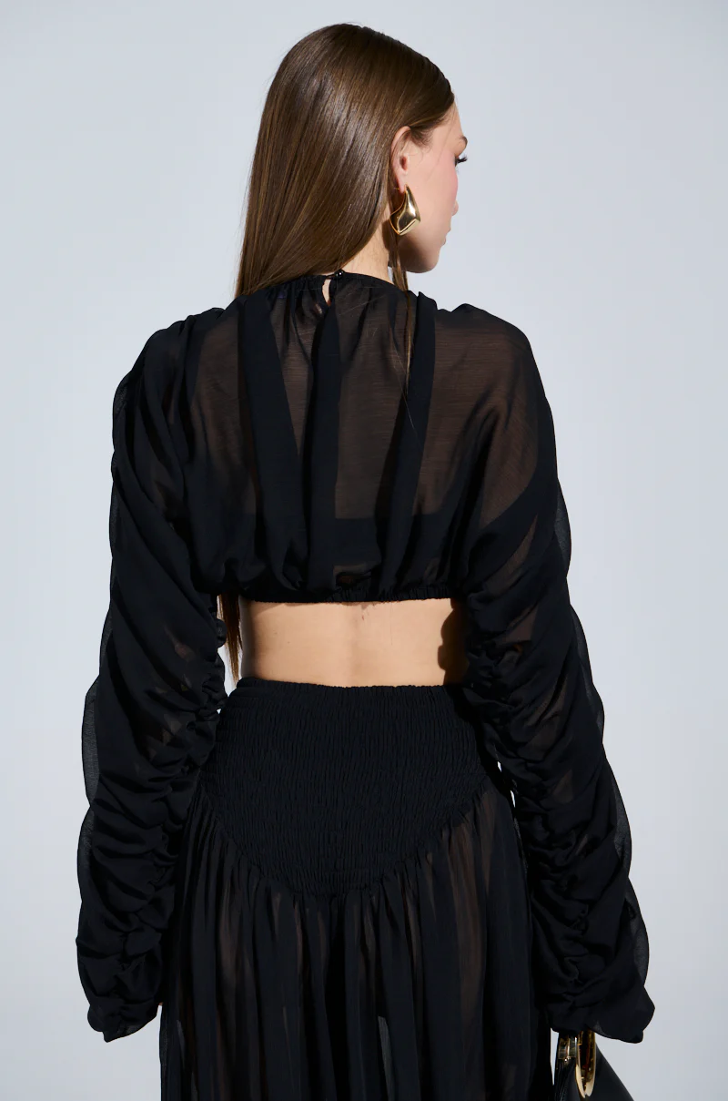 LAURA RUCHED CROPPED BLOUSE - Image 5