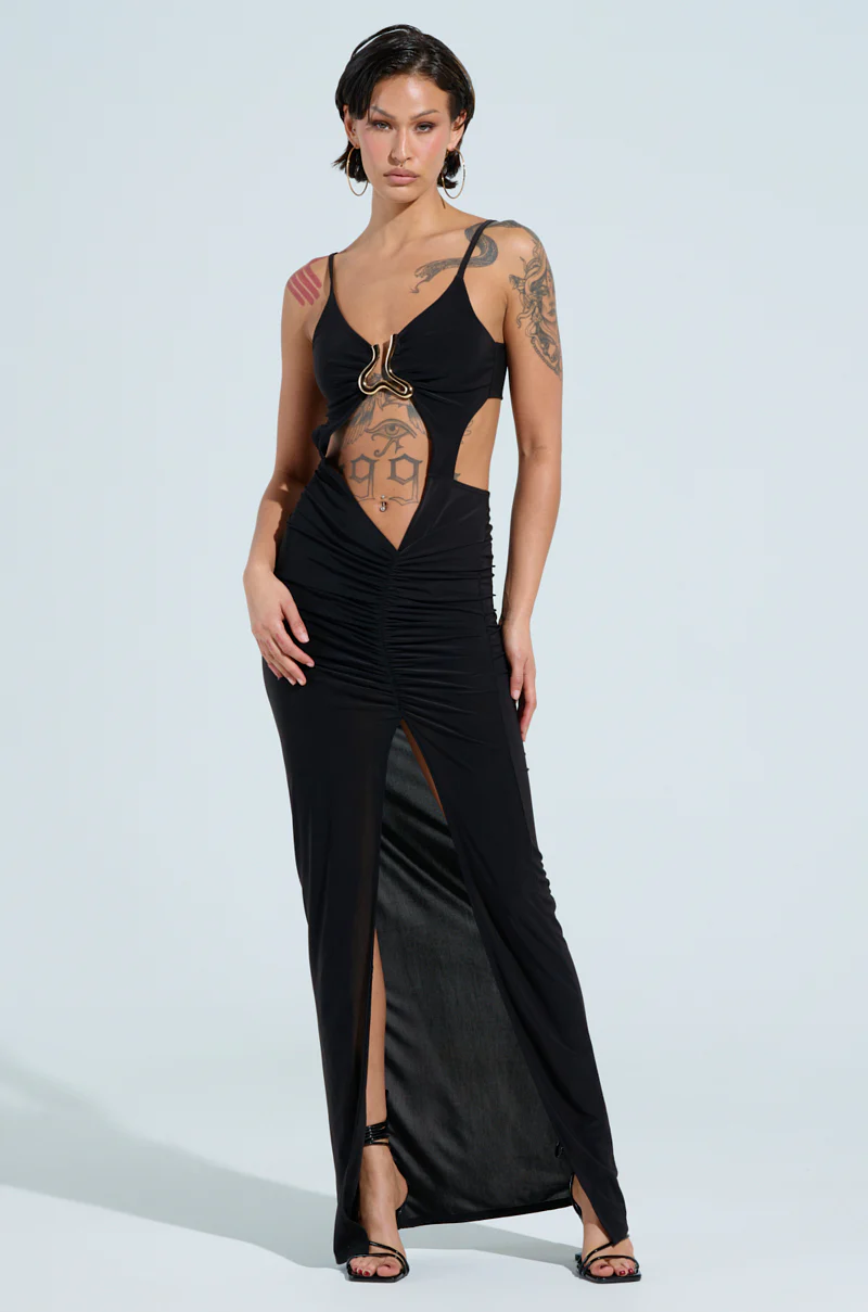 LAY IT LOW SLINKY MAXI DRESS