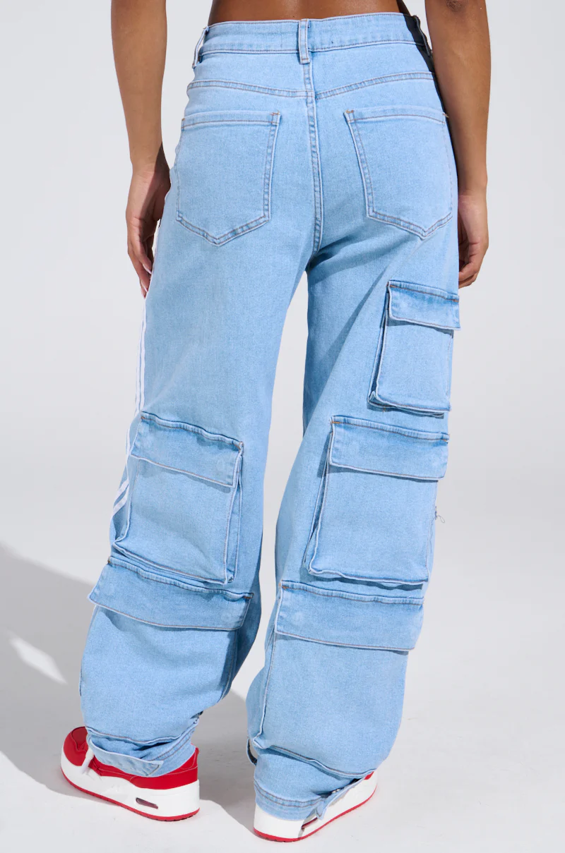 LEAVE IT ON THE TRACK RELAXED LEG DENIM PANTS - Image 4