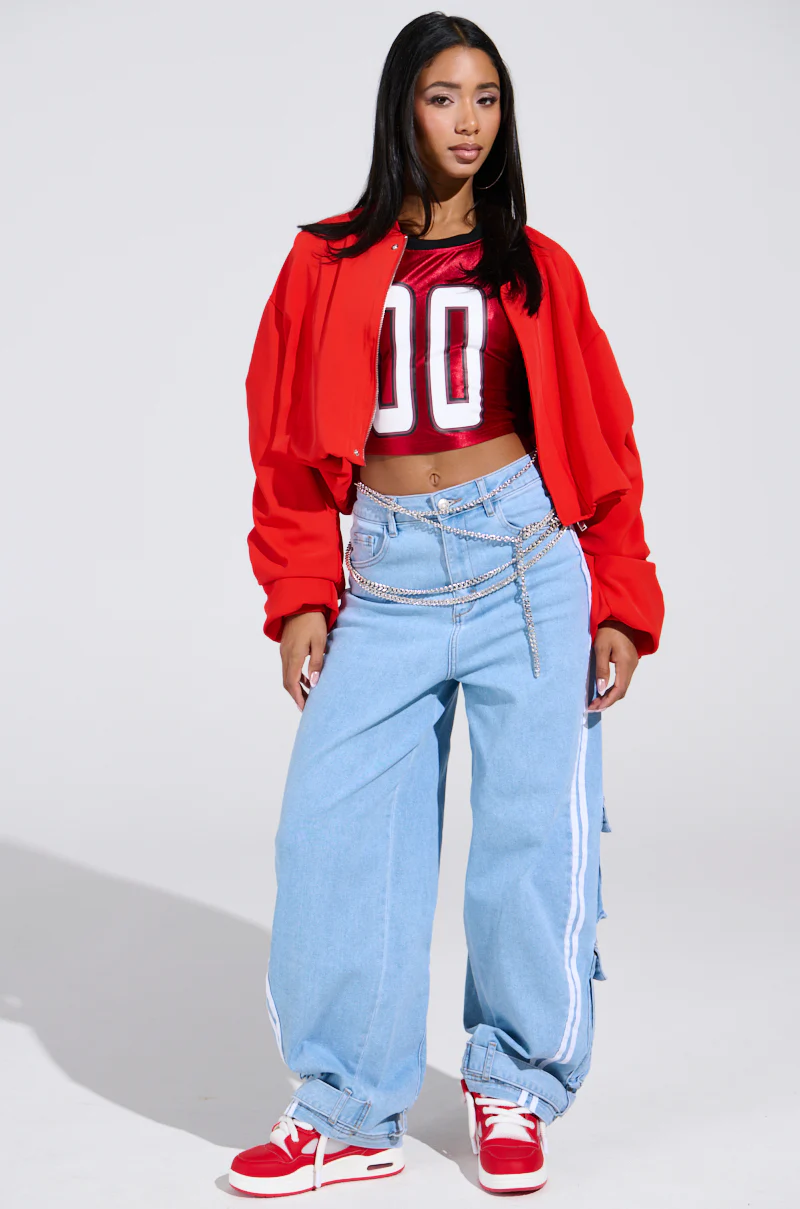 LEAVE IT ON THE TRACK RELAXED LEG DENIM PANTS - Image 5