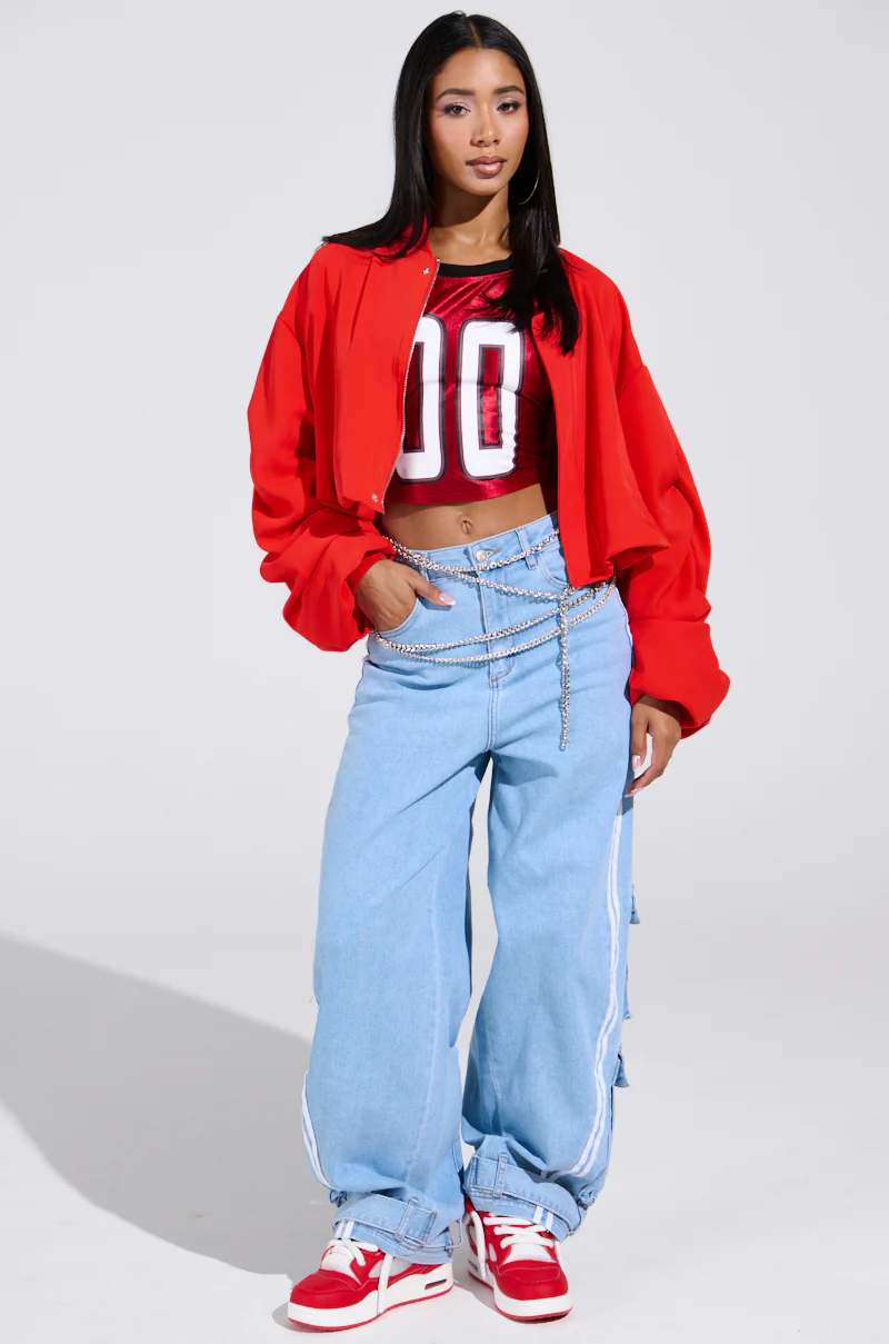 LEAVE IT ON THE TRACK RELAXED LEG DENIM PANTS - Image 6