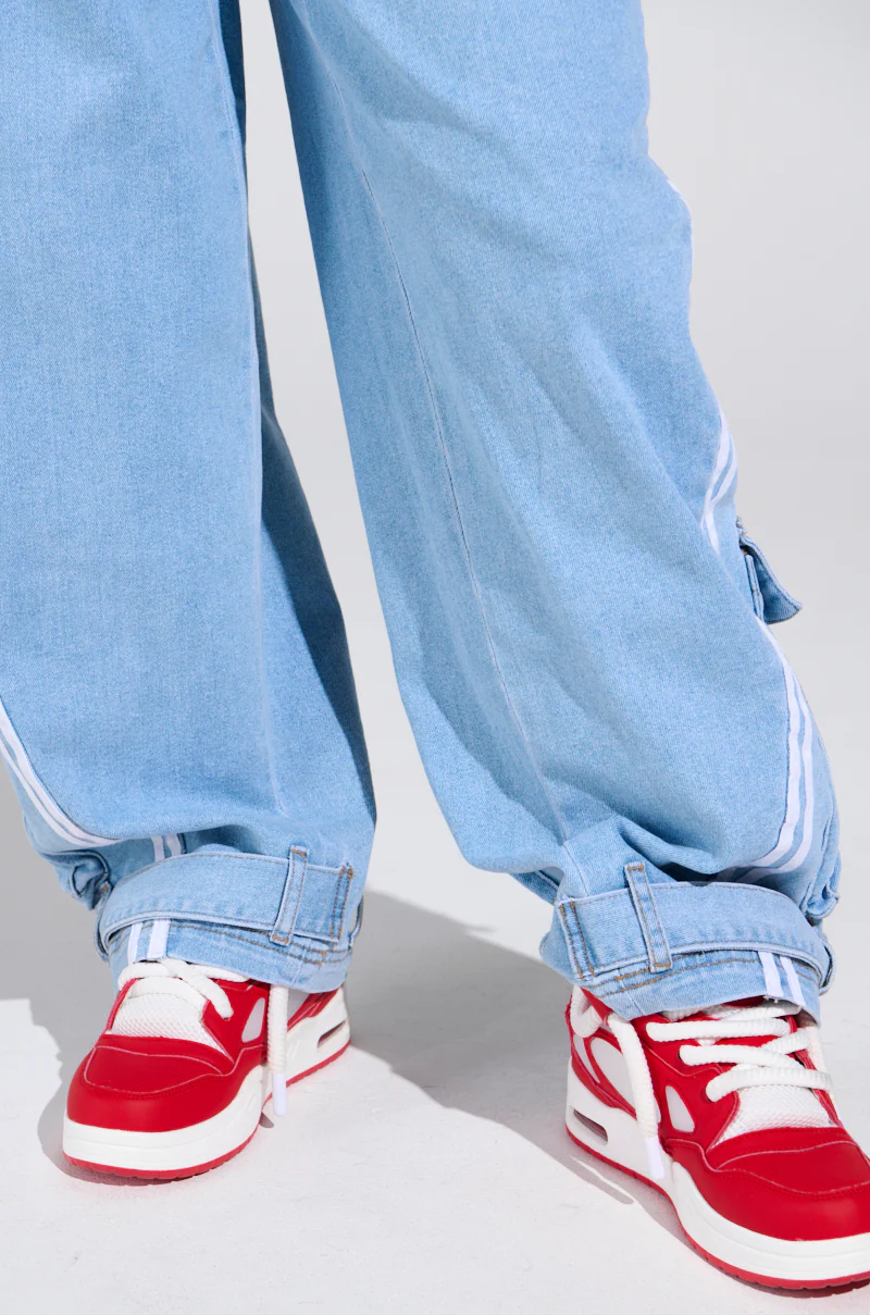 LEAVE IT ON THE TRACK RELAXED LEG DENIM PANTS - Image 8