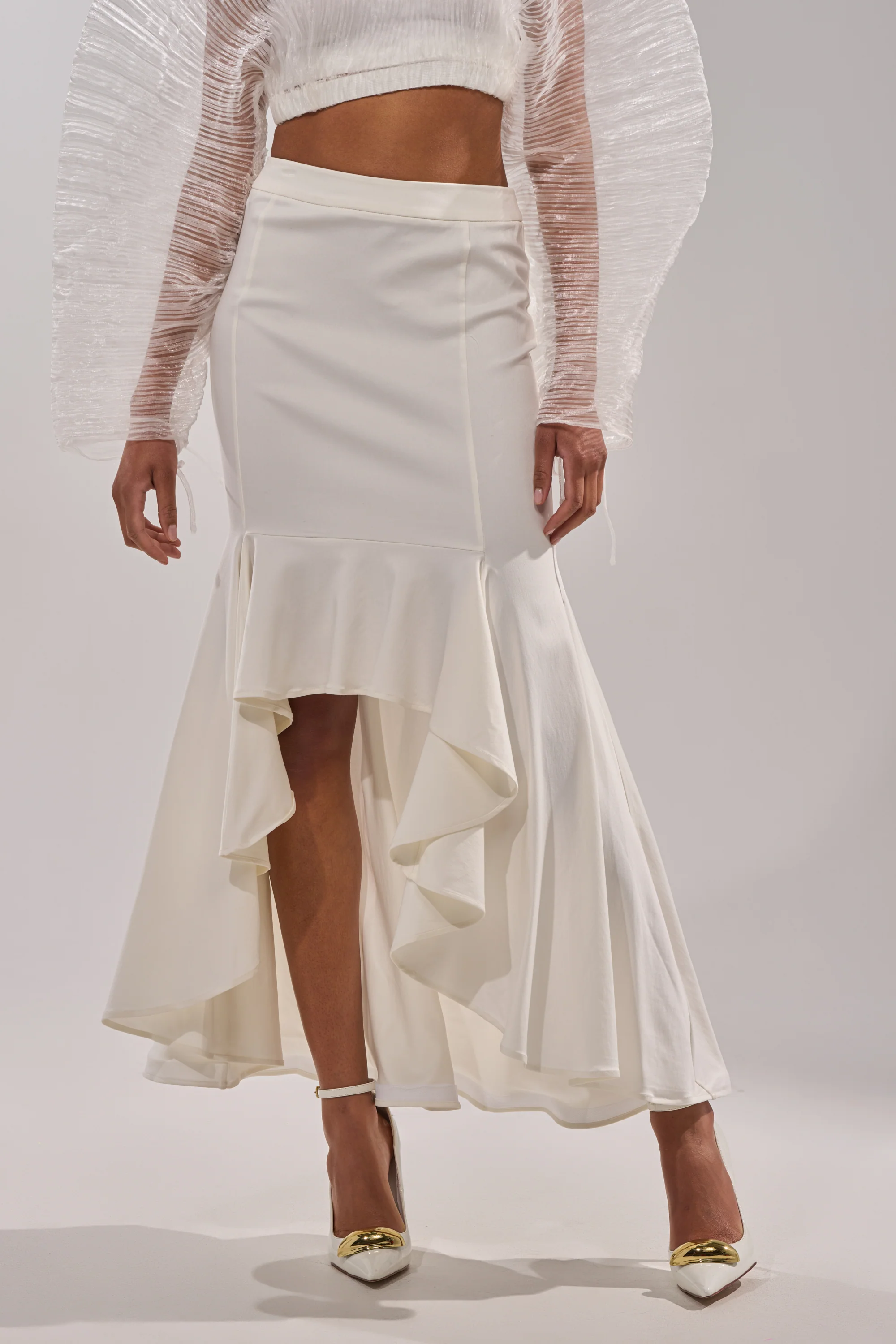 LEMON SATIN MAXI SKIRT - Image 2