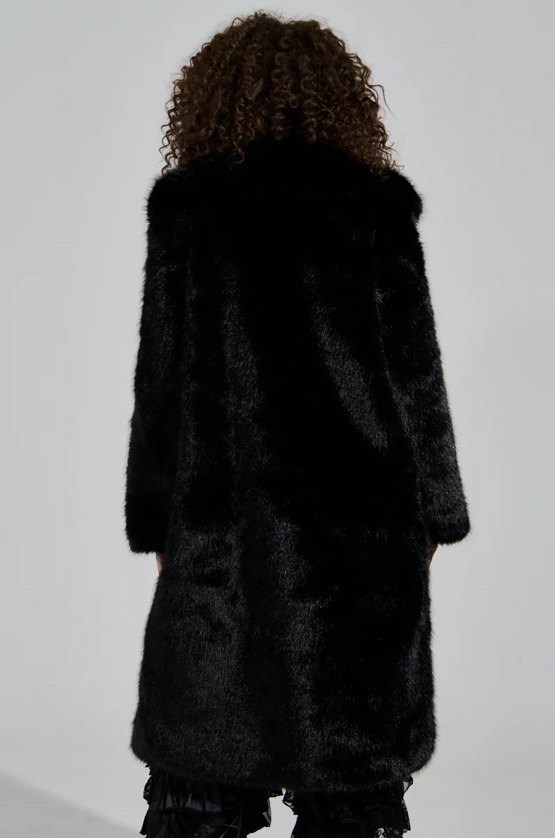 LENOX FAUX FUR TRENCH IN BLACK - Image 4