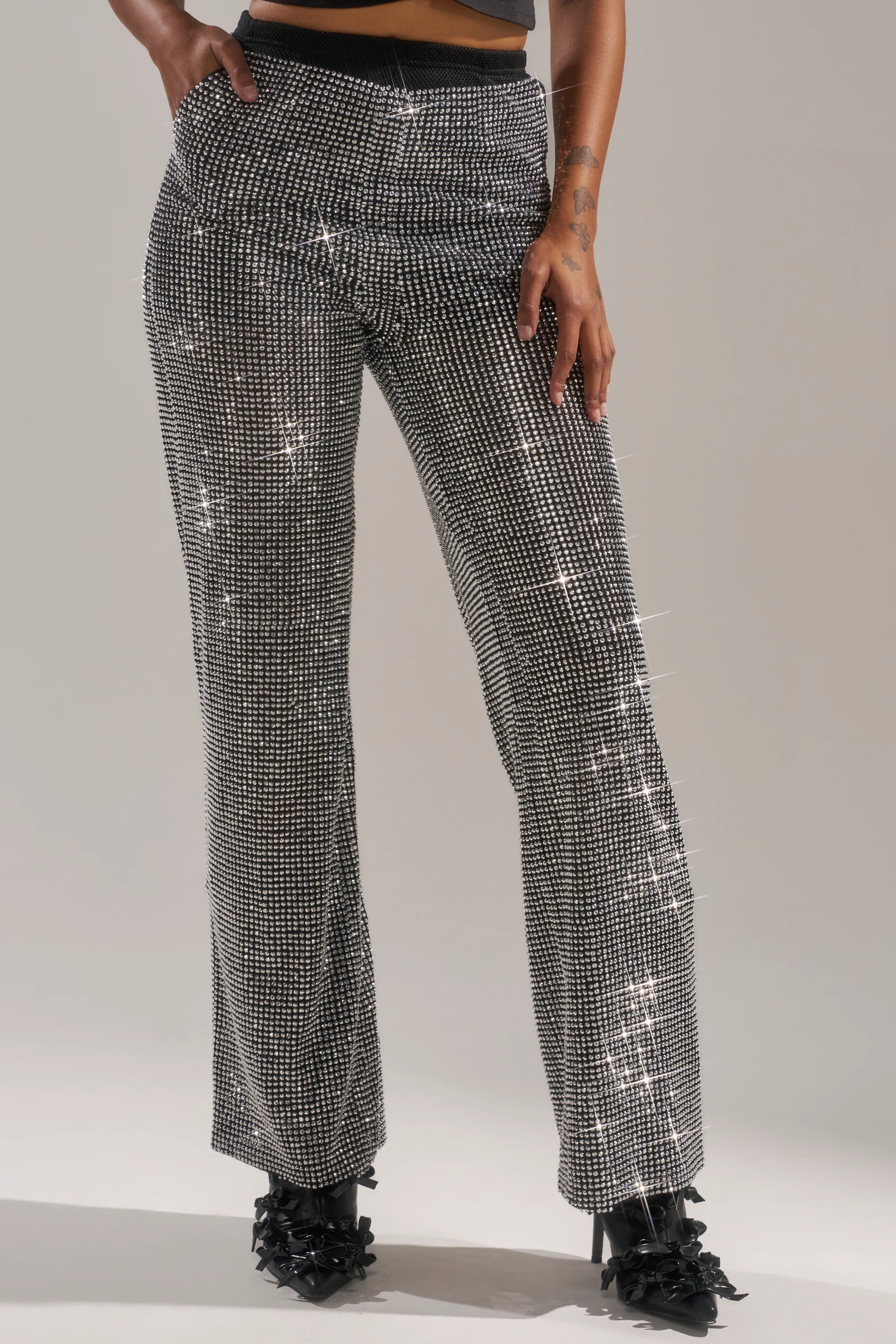 LET IT GO RHINESTONE WIDE LEG PANT - Image 3