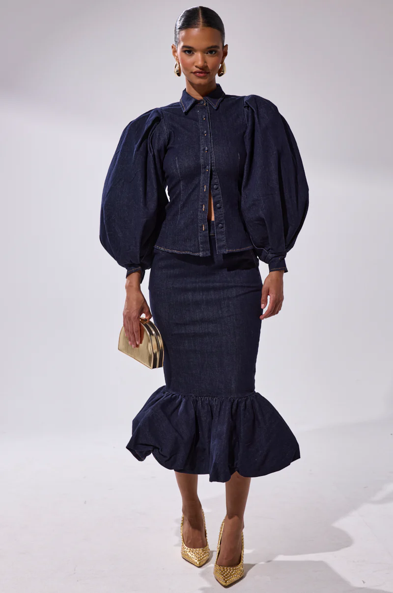 LET'S CHANGE IT UP DENIM BLOUSE - Image 5