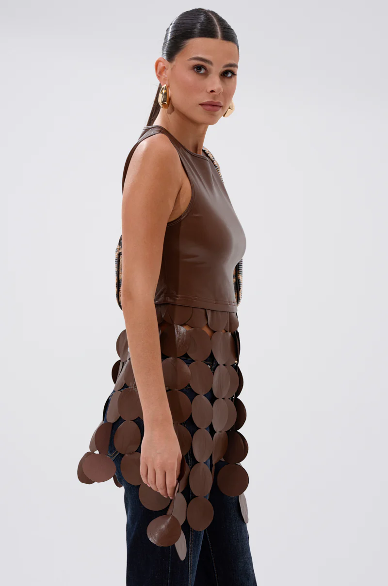 LIGHTS FLASHING FAUX LEATHER TOP - Image 4