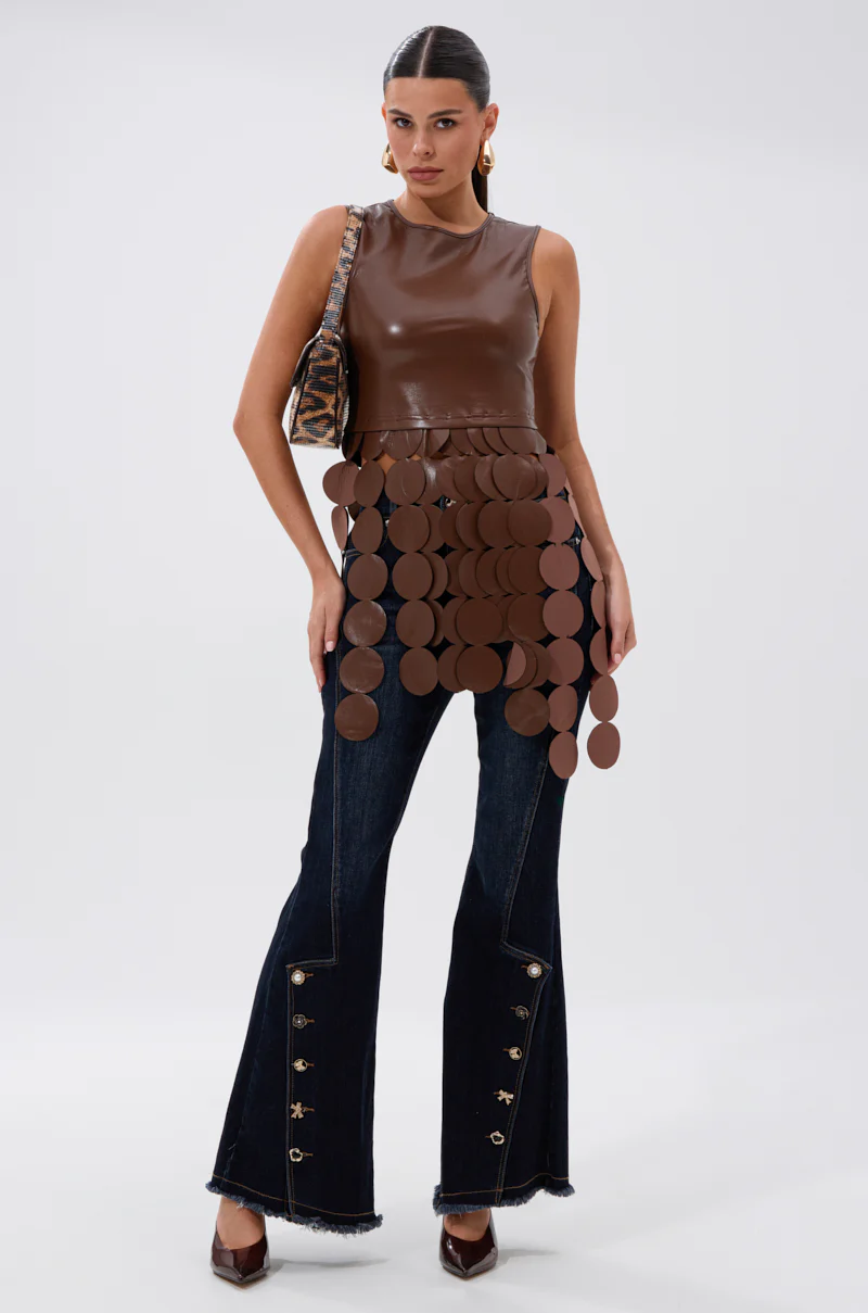 LIGHTS FLASHING FAUX LEATHER TOP - Image 7