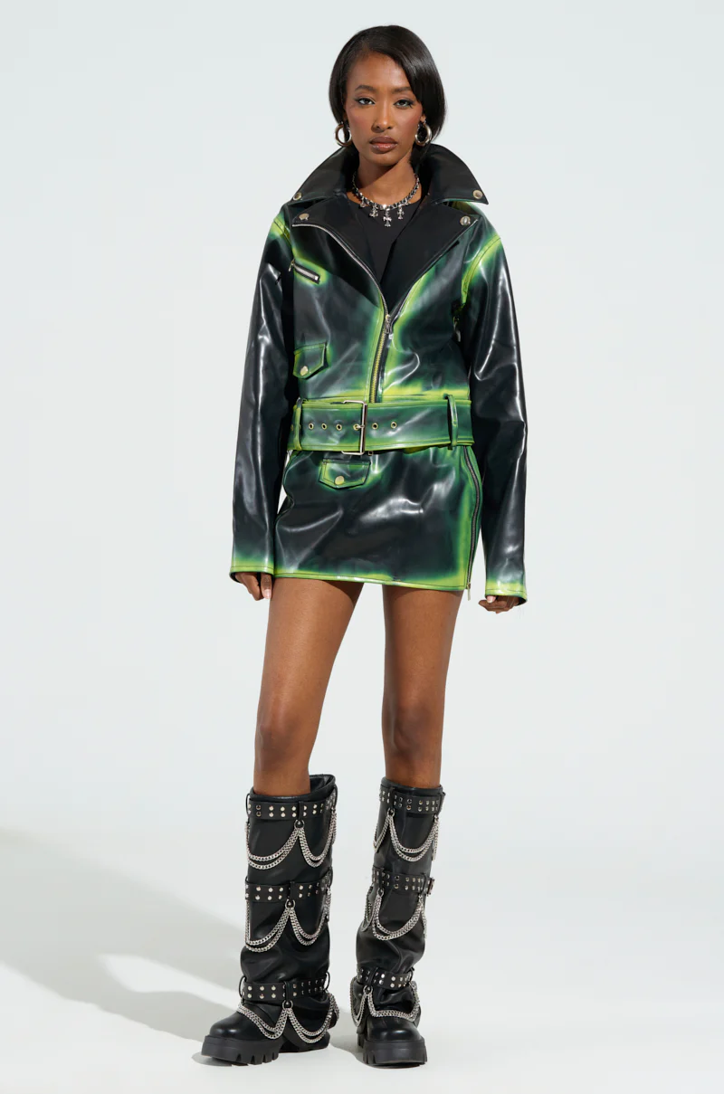 LIGHTS OUT PAINTED SEAM MINI SKIRT - Image 9