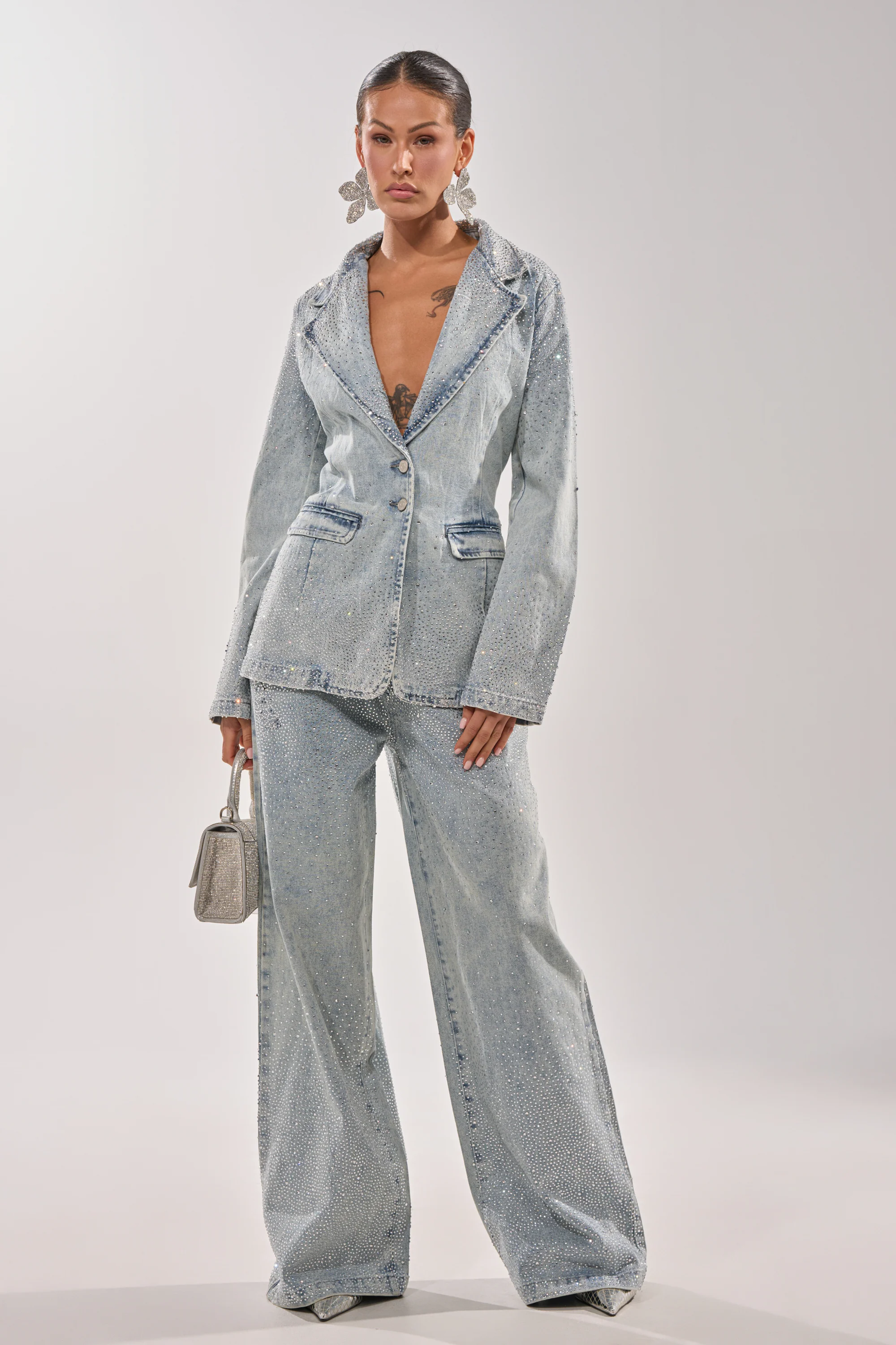 LIGHTS OUT RHINESTONE WIDE LEG DENIM - Image 6