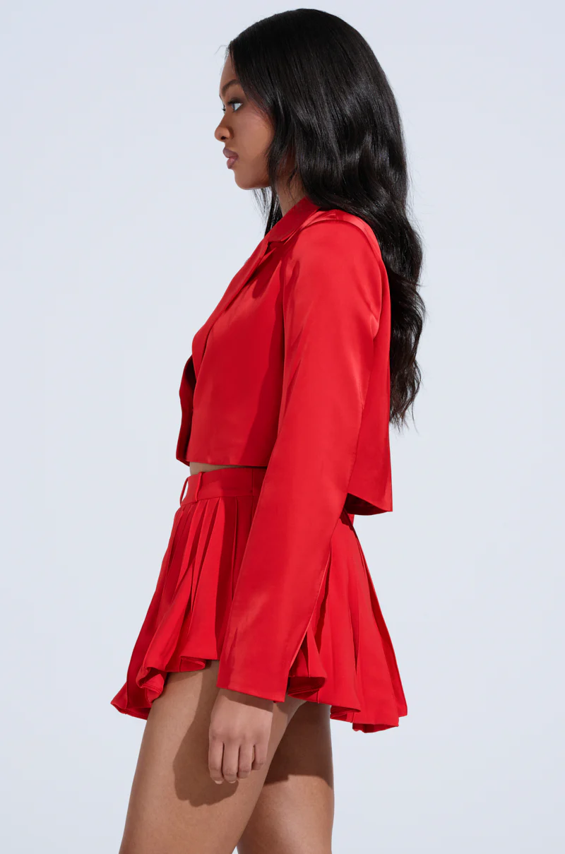 LILA CROPPED SATIN BLAZER - Image 4