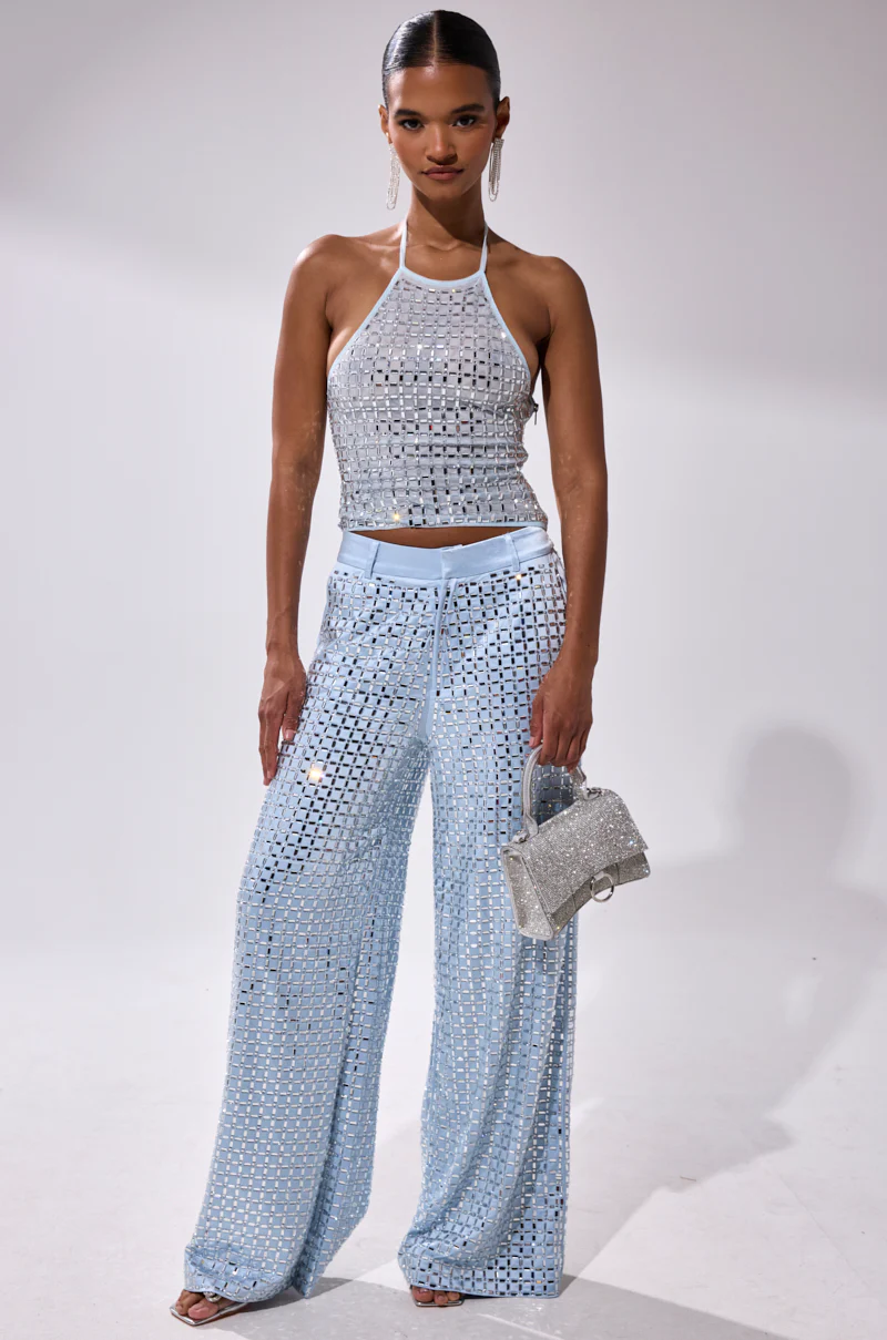LILA EMBELLISHED MOCK NECK MESH TOP - Image 10