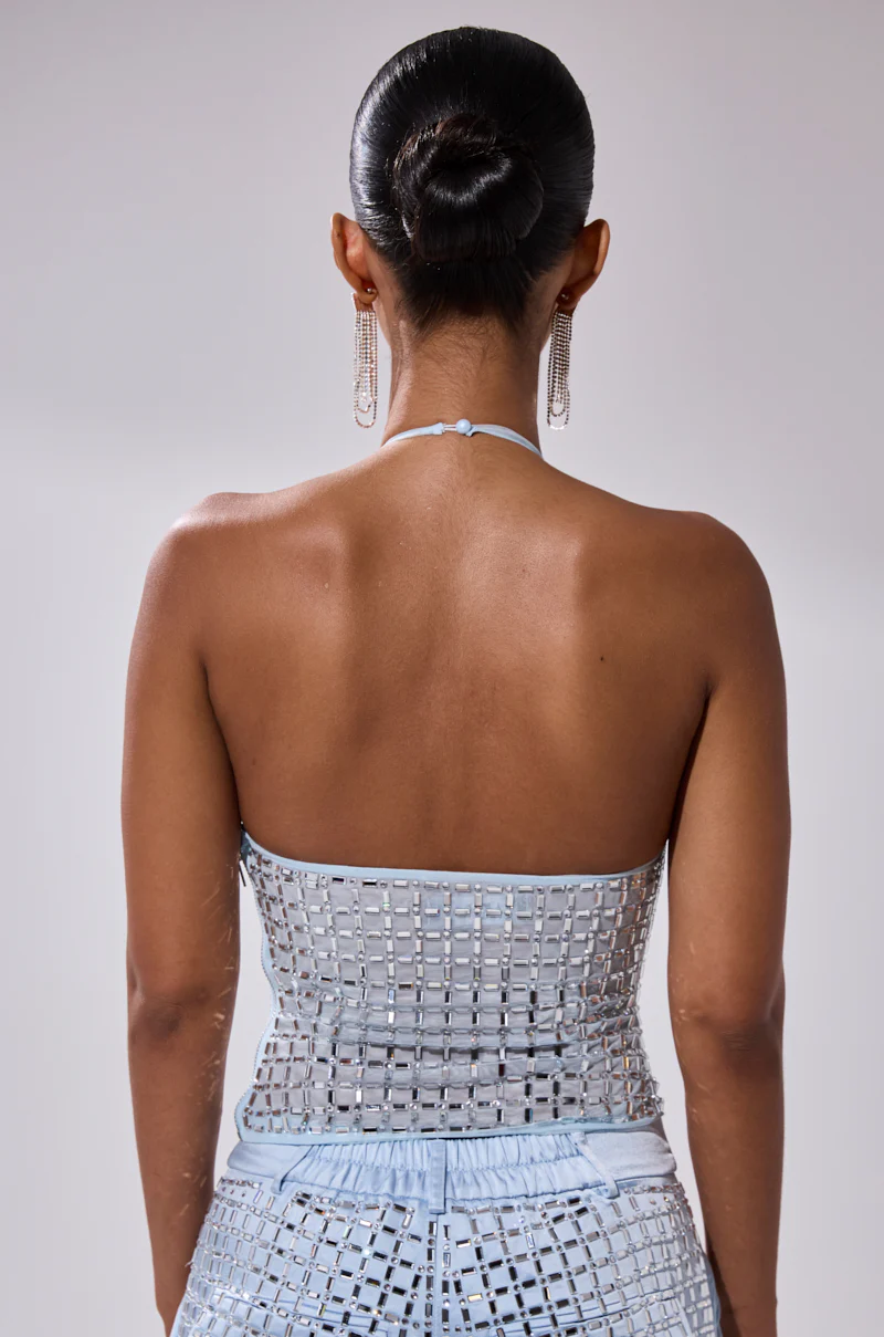 LILA EMBELLISHED MOCK NECK MESH TOP - Image 6