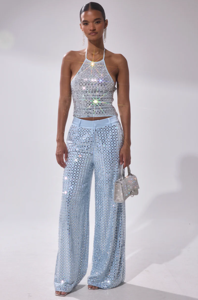LILA EMBELLISHED MOCK NECK MESH TOP - Image 8