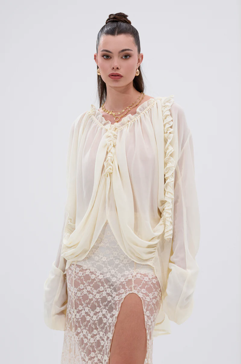LILA WOVEN DRAPEY BLOUSE - Image 3