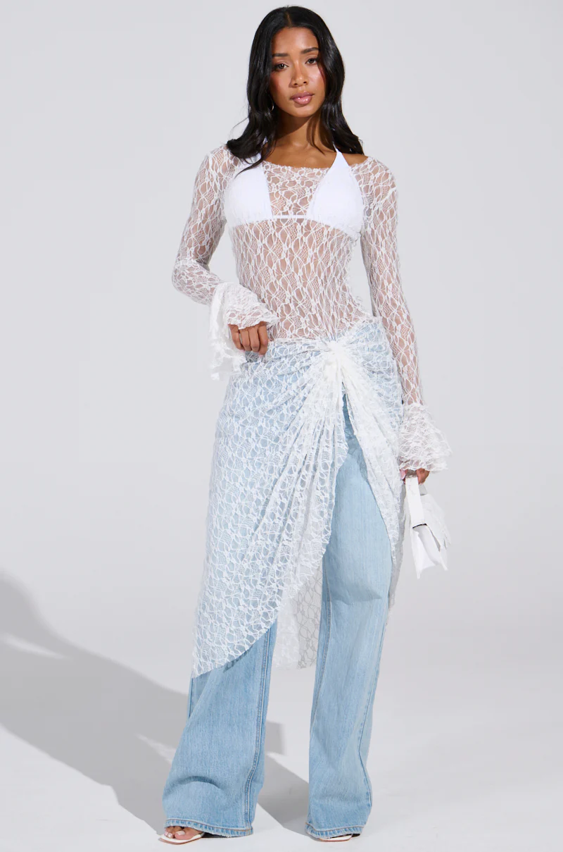 LILY LACE BLOUSE IN WHITE - Image 3