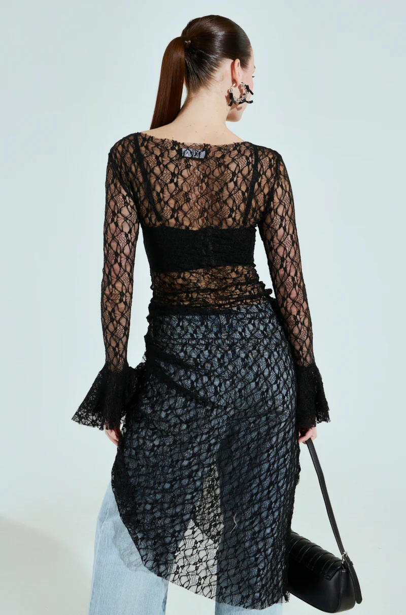 LILY LACE BLOUSE IN BLACK - Image 7