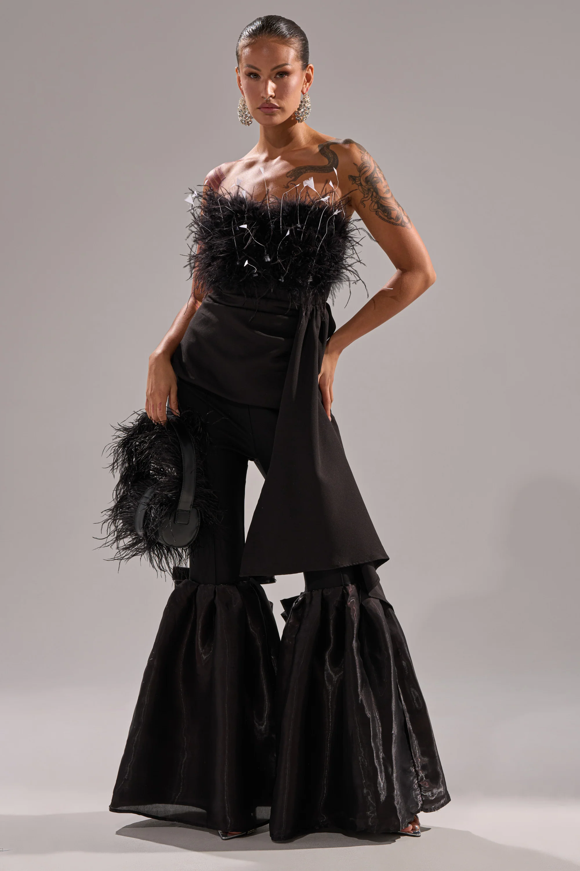 LILY TROUSER WITH BOW IN BLACK - Image 2