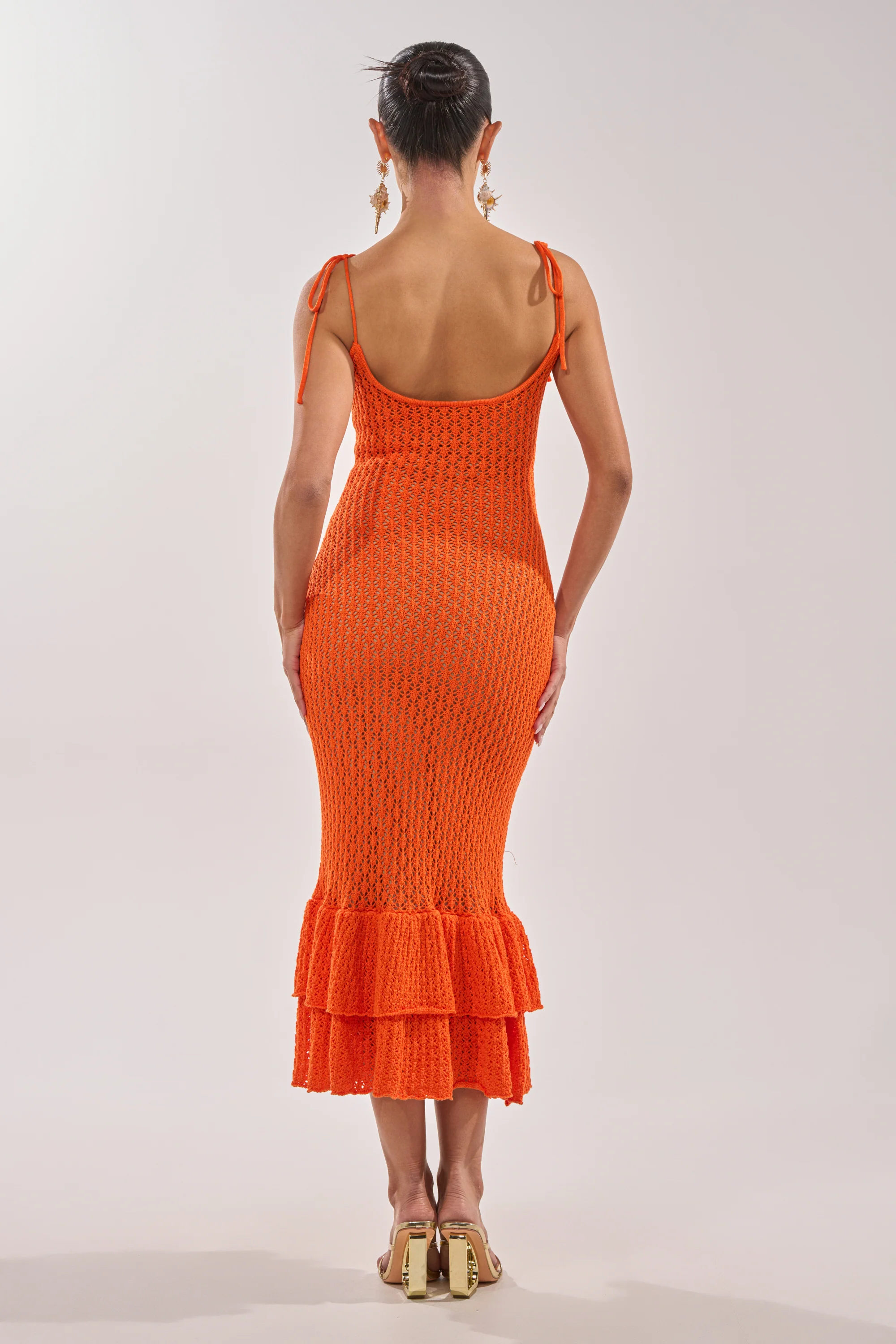LINSEY MAXI KNIT DRESS IN ORANGE - Image 5