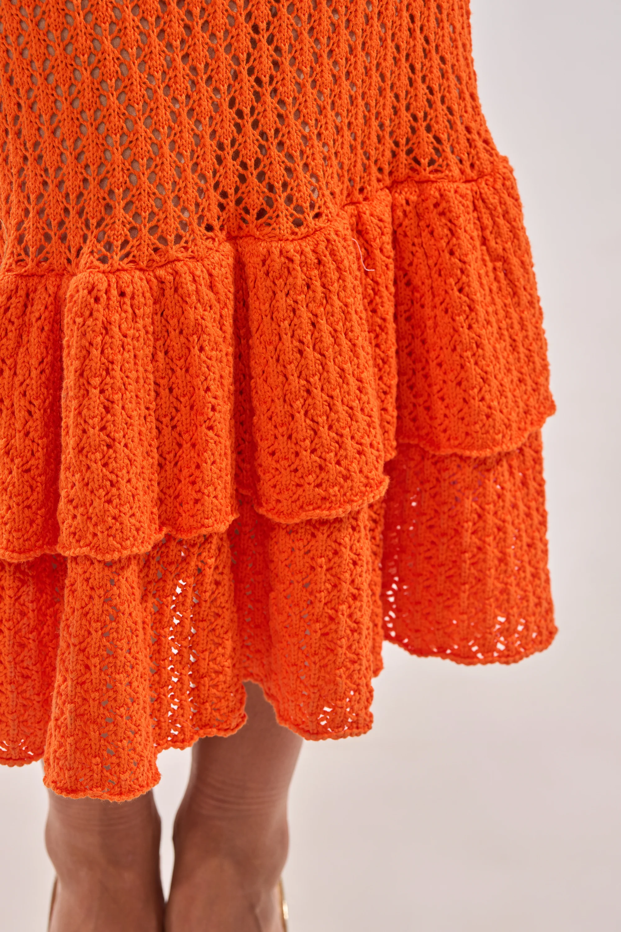 LINSEY MAXI KNIT DRESS IN ORANGE - Image 6
