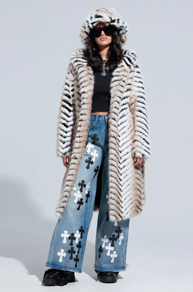 LOLA HOODED FAUX FUR JACKET - Image 6