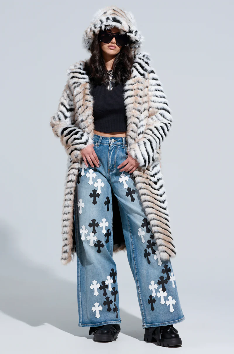 LOLA HOODED FAUX FUR JACKET - Image 7