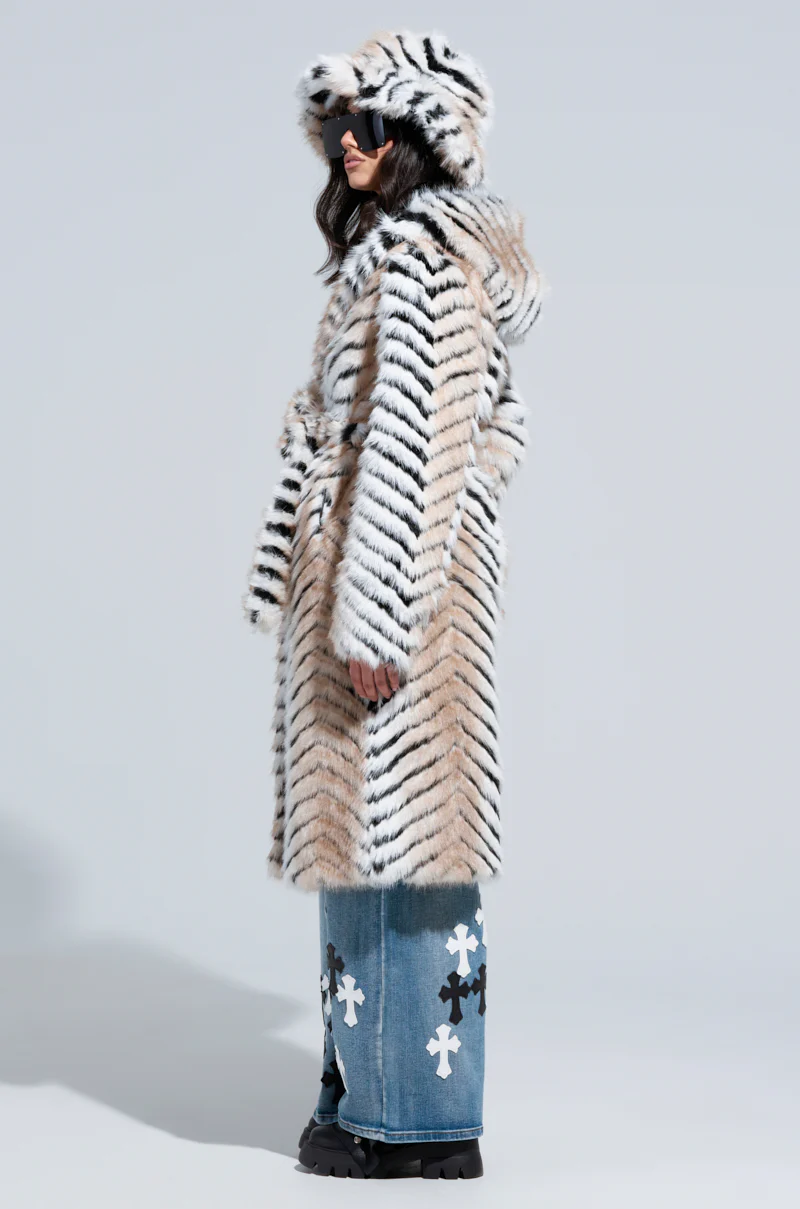 LOLA HOODED FAUX FUR JACKET - Image 8