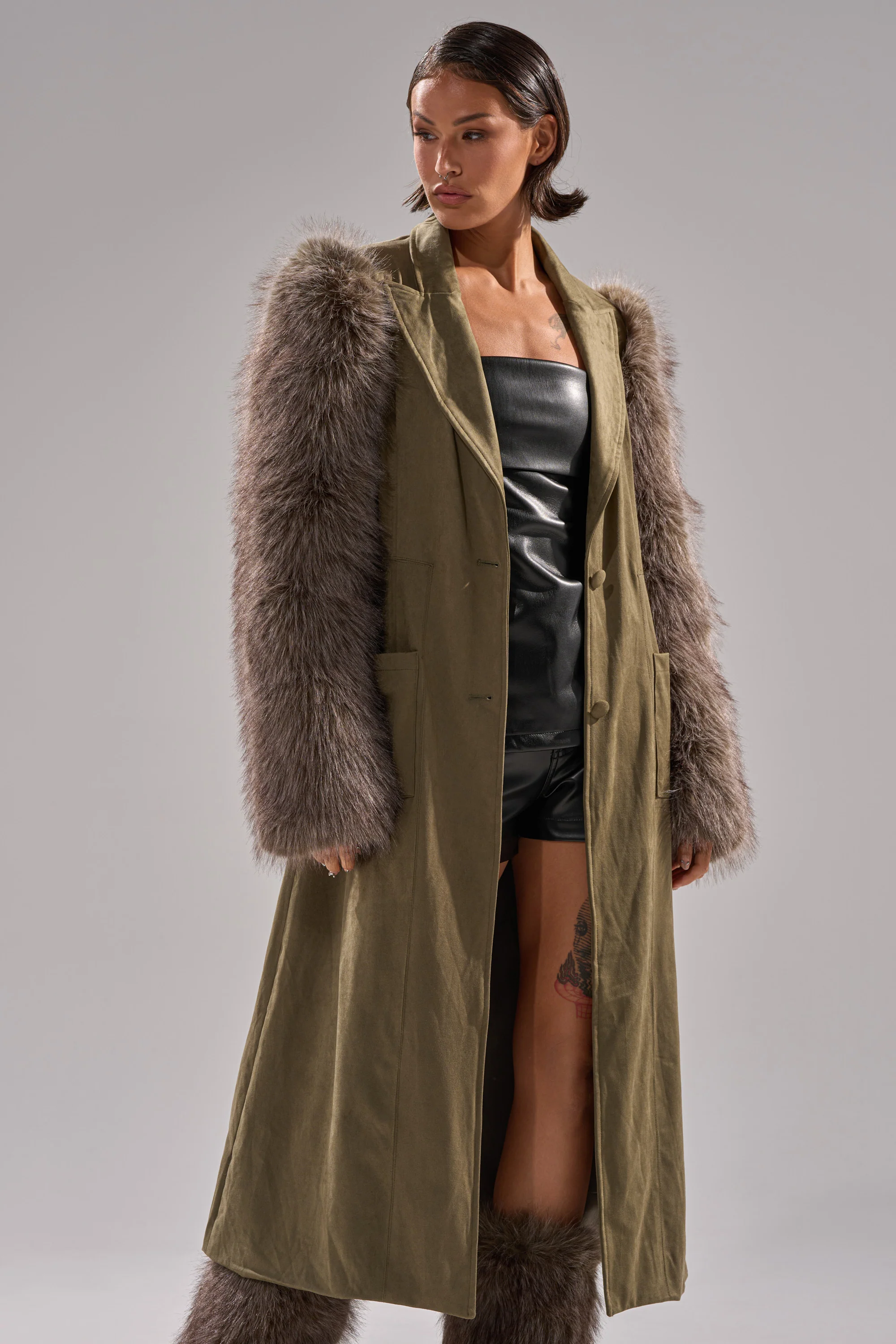 LOLITA FUR SLEEVE TRENCH - Image 6