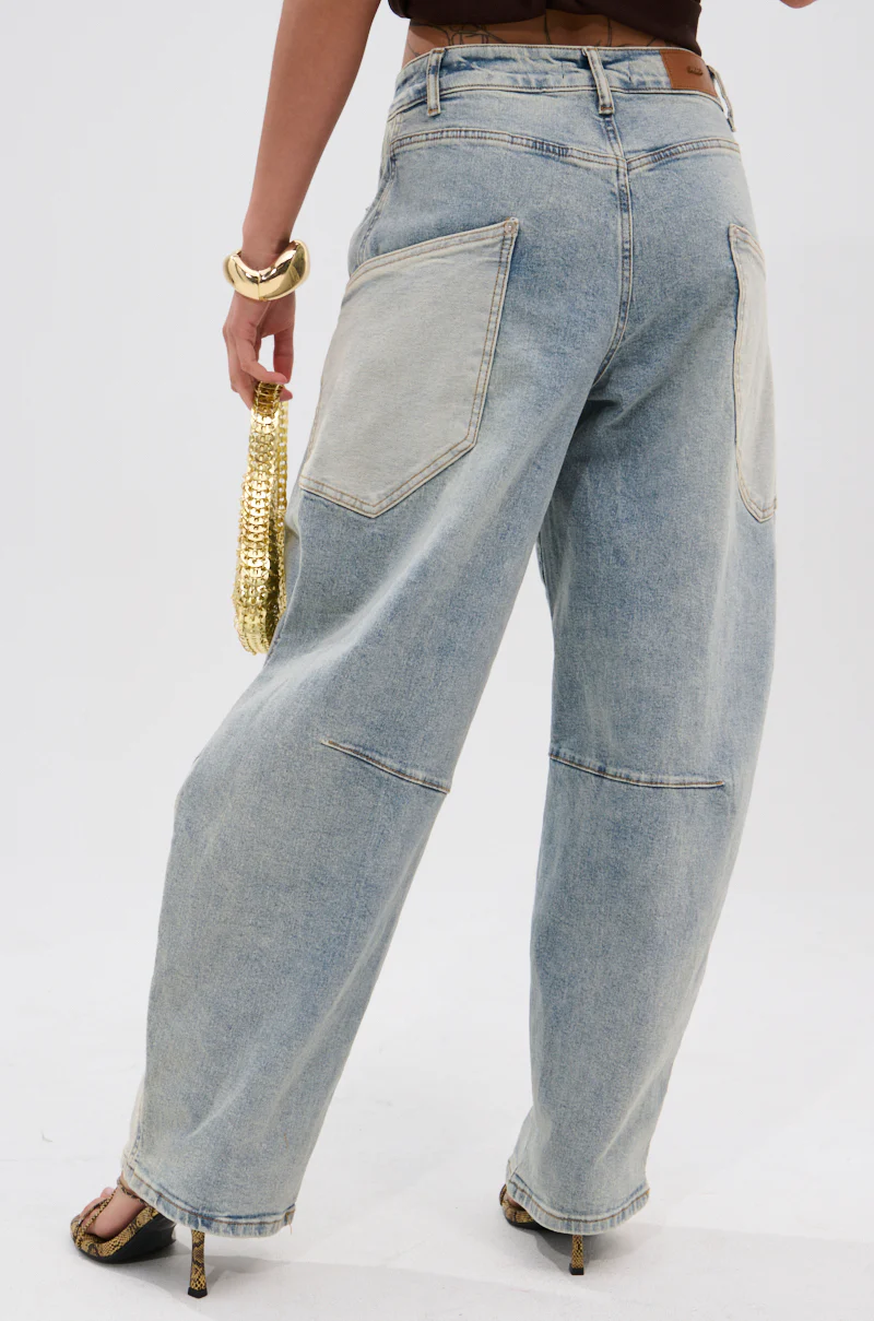 LOTS TO GIVE BARREL JEANS
