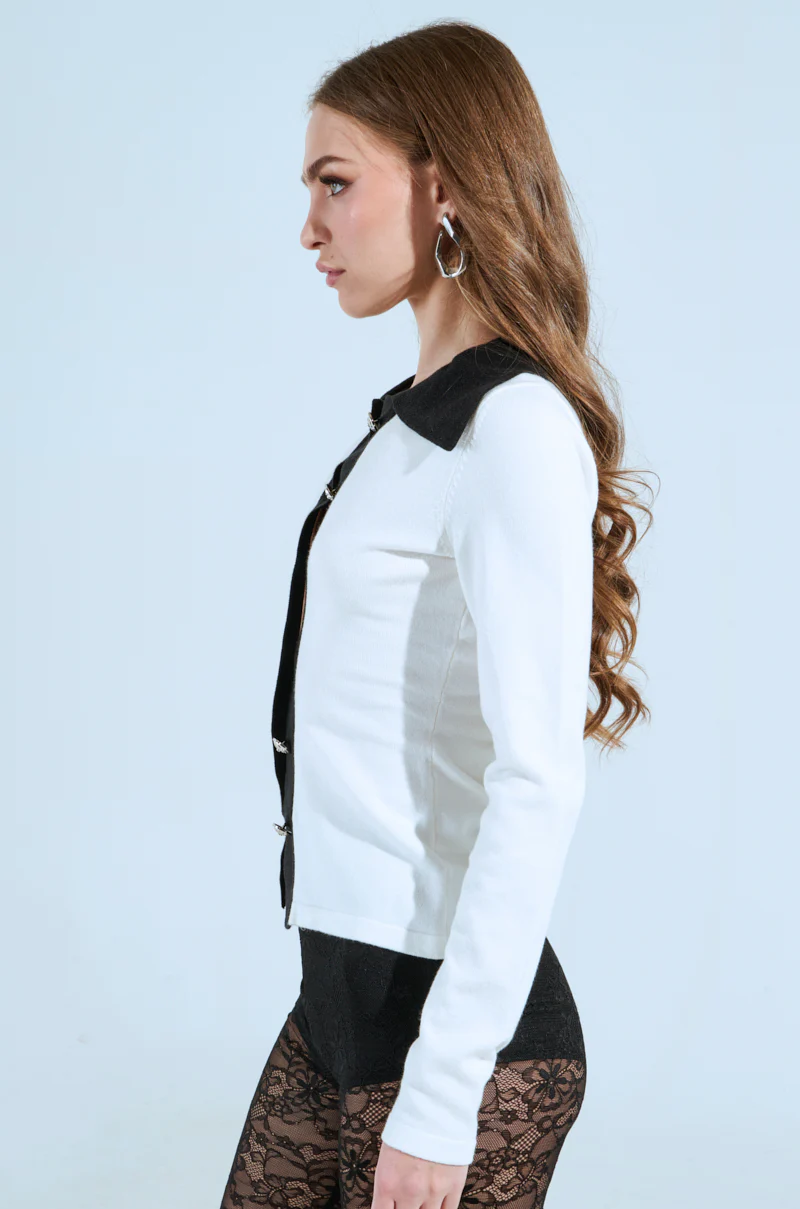 LOTTIE COLLARED LONG SLEEVE SWEATER - Image 3