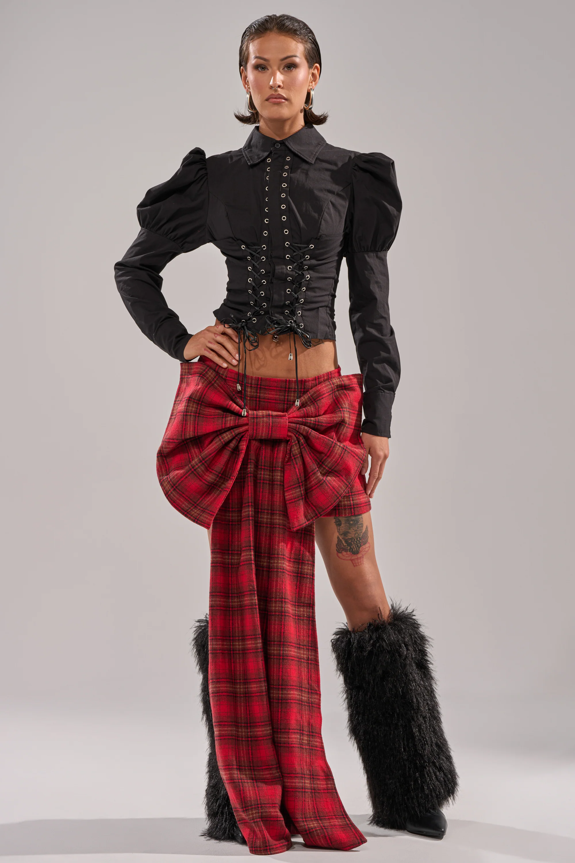 LOVELY DAYS PLAID BOW MINI SKIRT - Image 8
